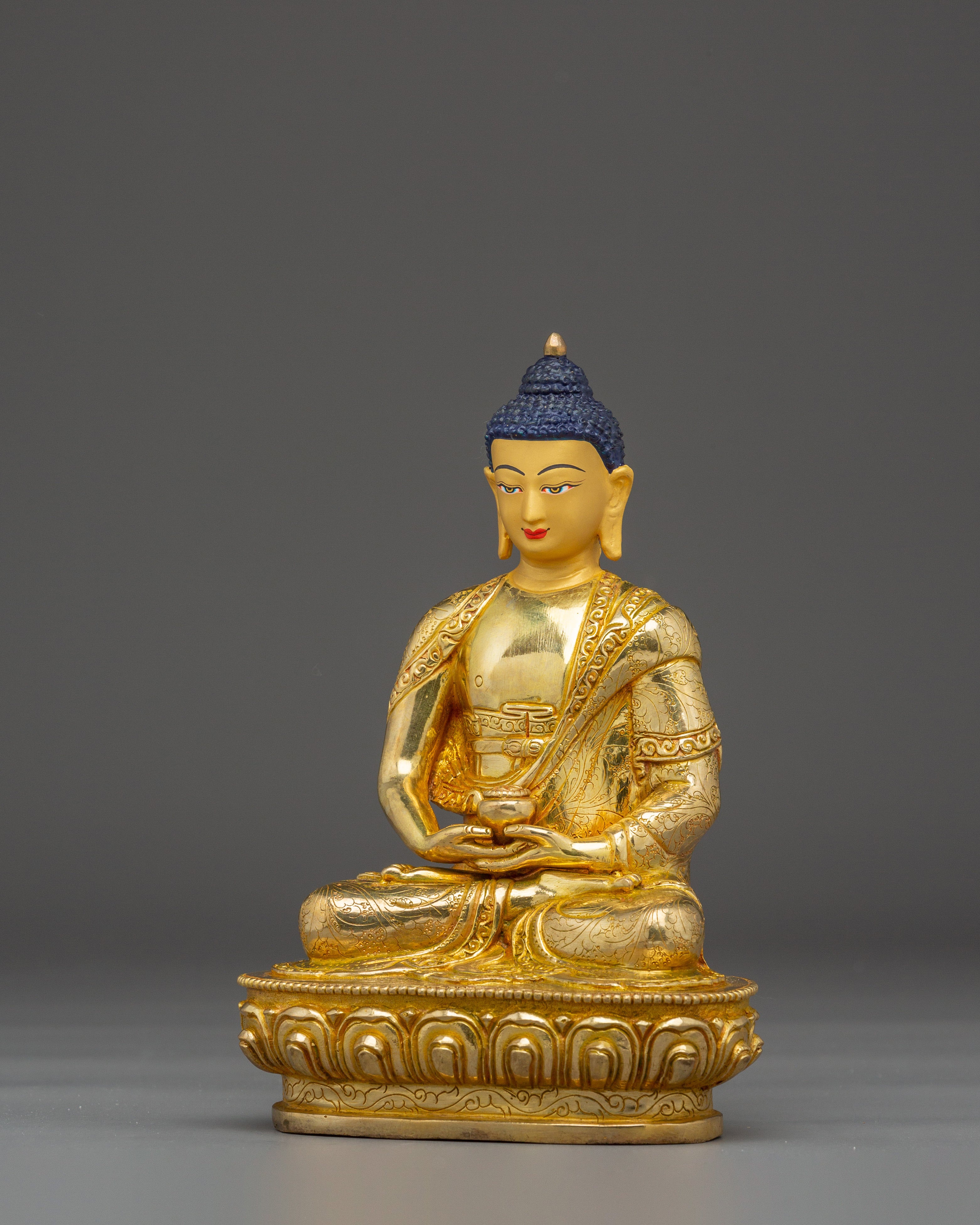 Nepalese Handcrafted Statue of Golden Amitabha Buddha | Pure Land Buddha