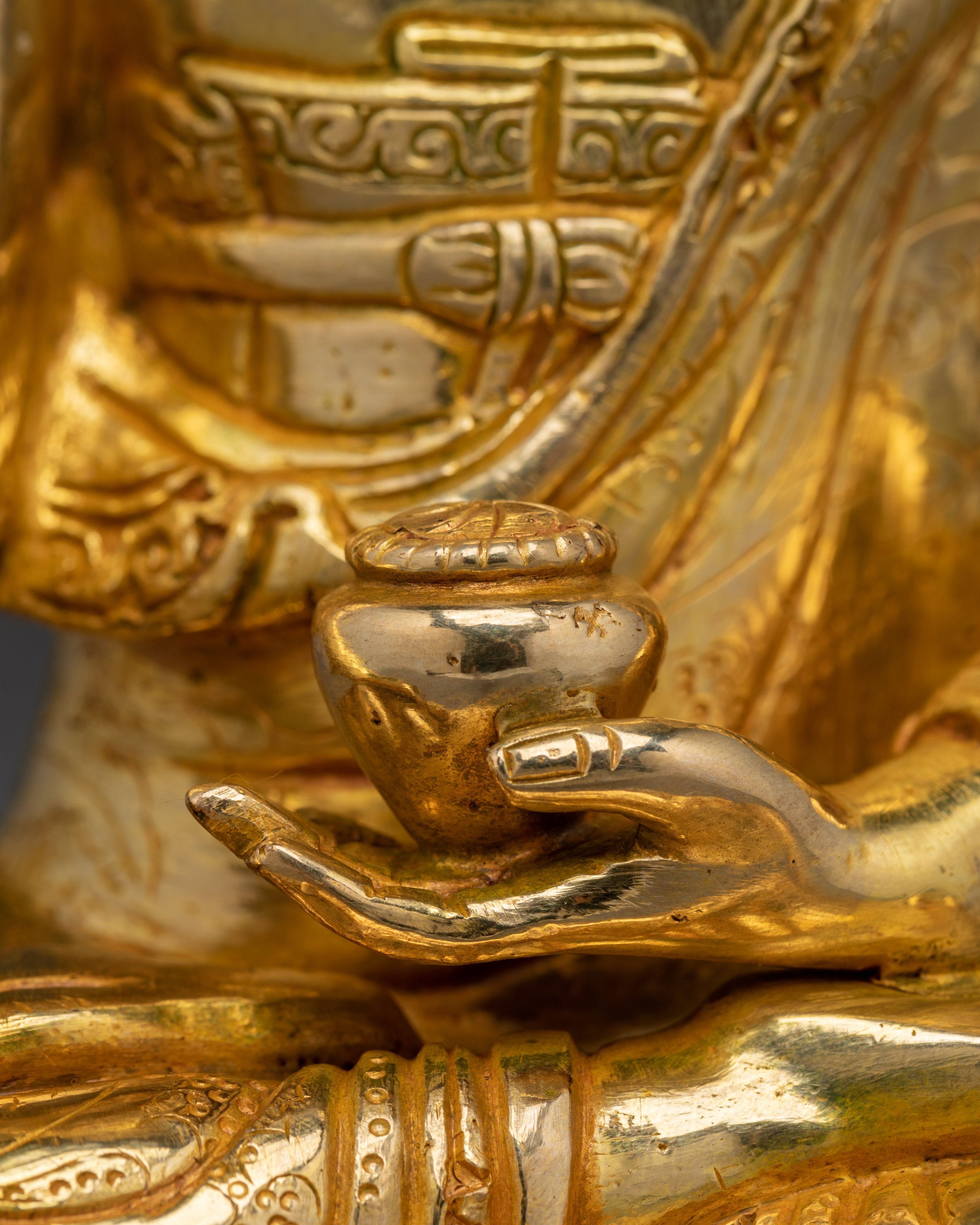 Ratnasambhava Buddha Statue in Copper | Meditation Altar & Shrine Decor