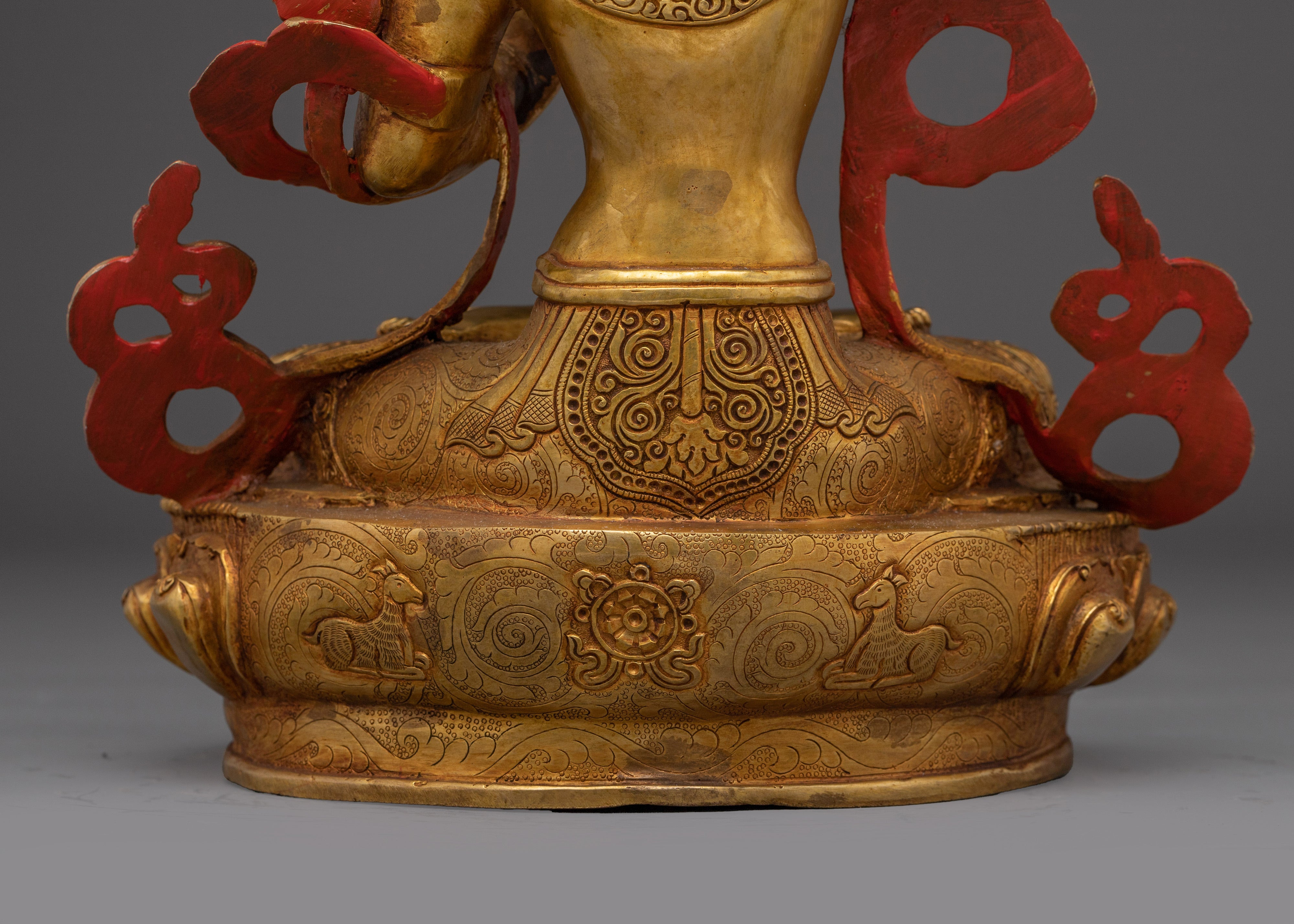 Manjushri Statue in 24K Gold Gilding | Wisdom and Spiritual Decor