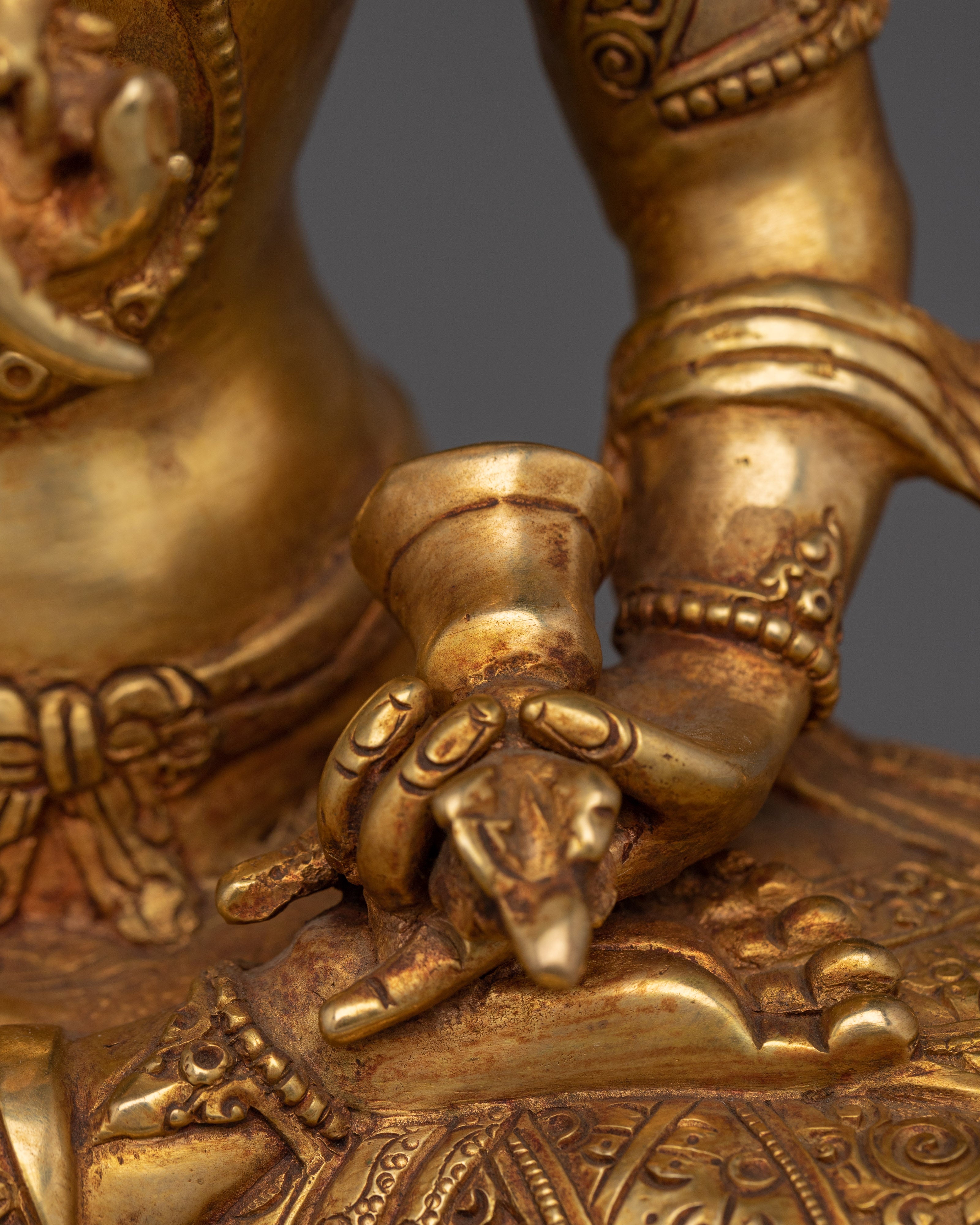 Vajrasattva Statue with 24K Gold Gilding | Spiritual & Meditation Decor