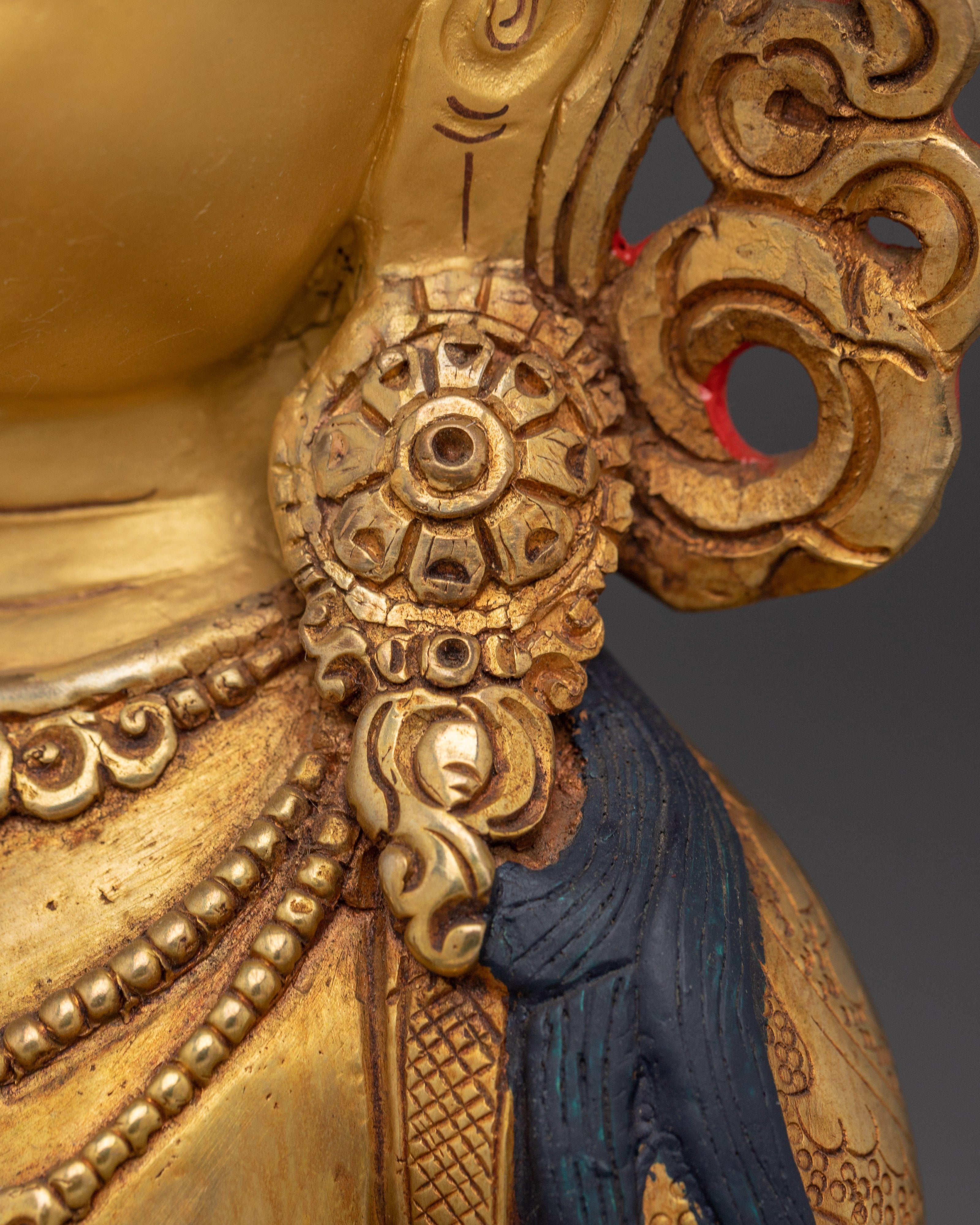 Vajrasattva Statue with 24K Gold Gilding | Spiritual & Meditation Decor