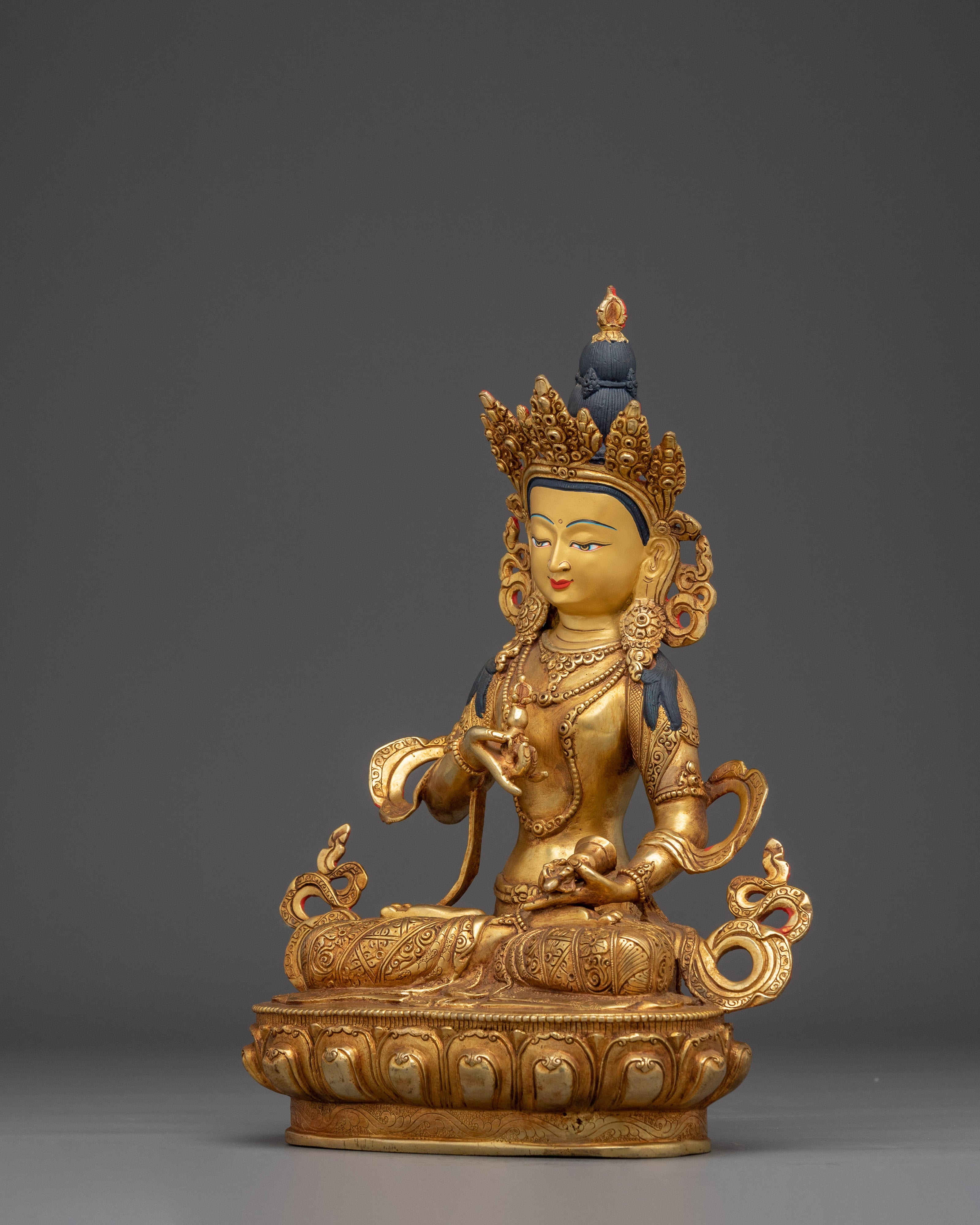 Vajrasattva Statue with 24K Gold Gilding | Spiritual & Meditation Decor