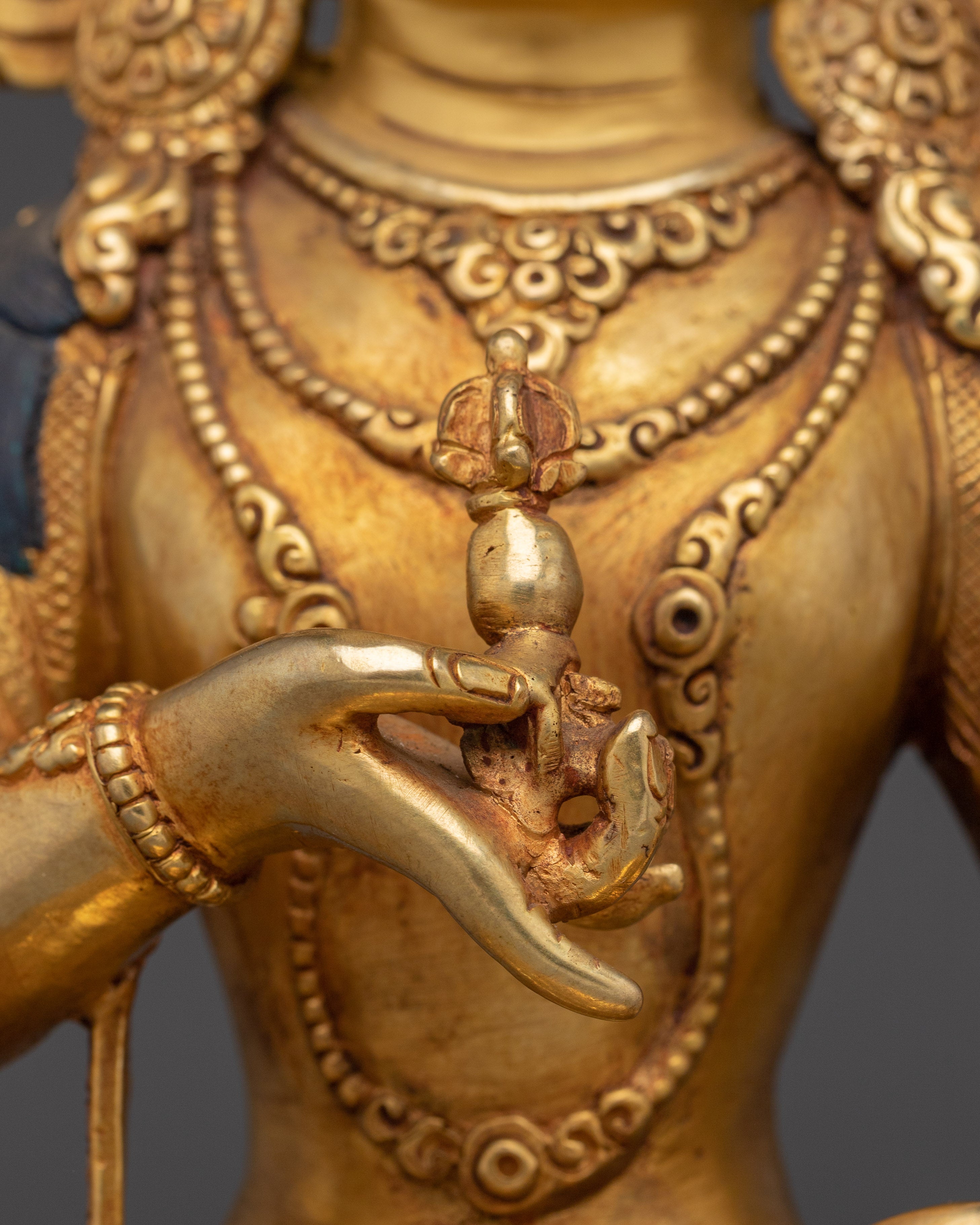 Vajrasattva Statue with 24K Gold Gilding | Spiritual & Meditation Decor