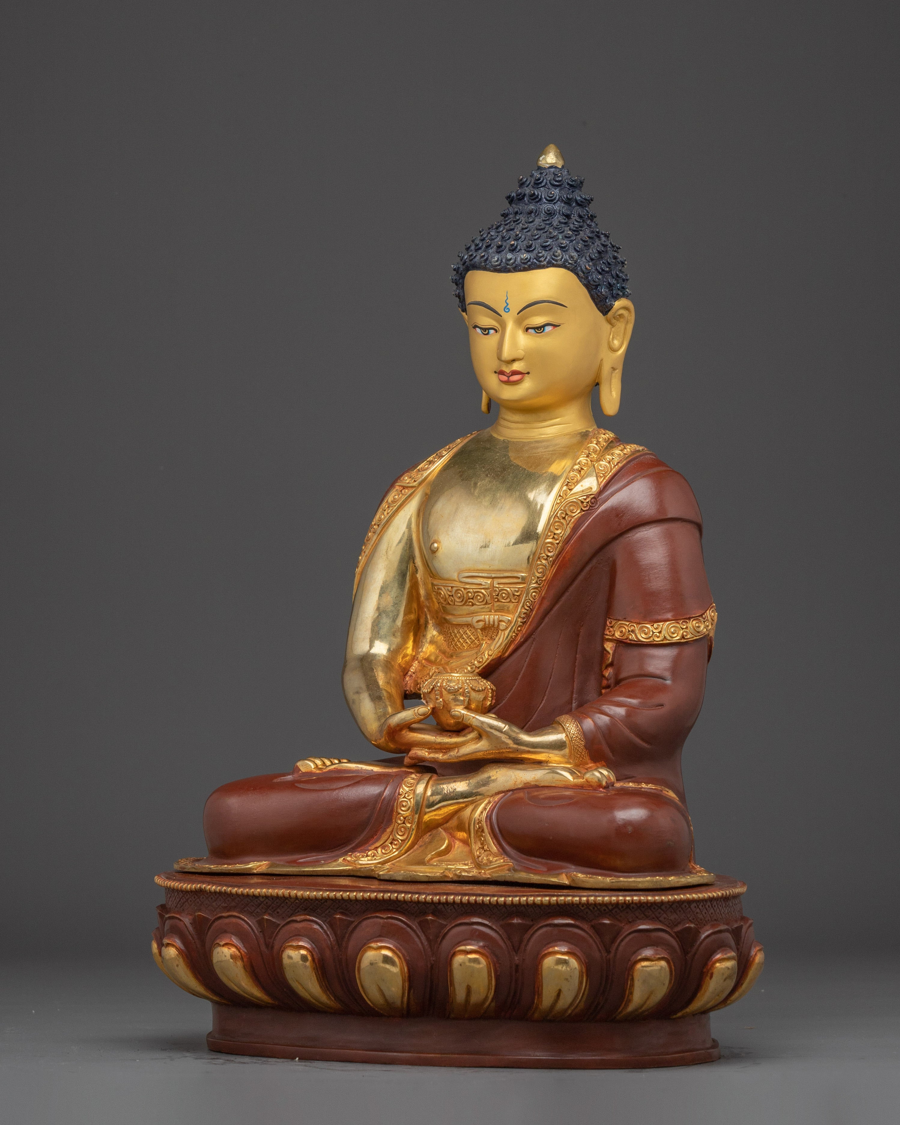 Amitabha Buddha in Gold Detailing Statue | Ideal for Meditation Spaces
