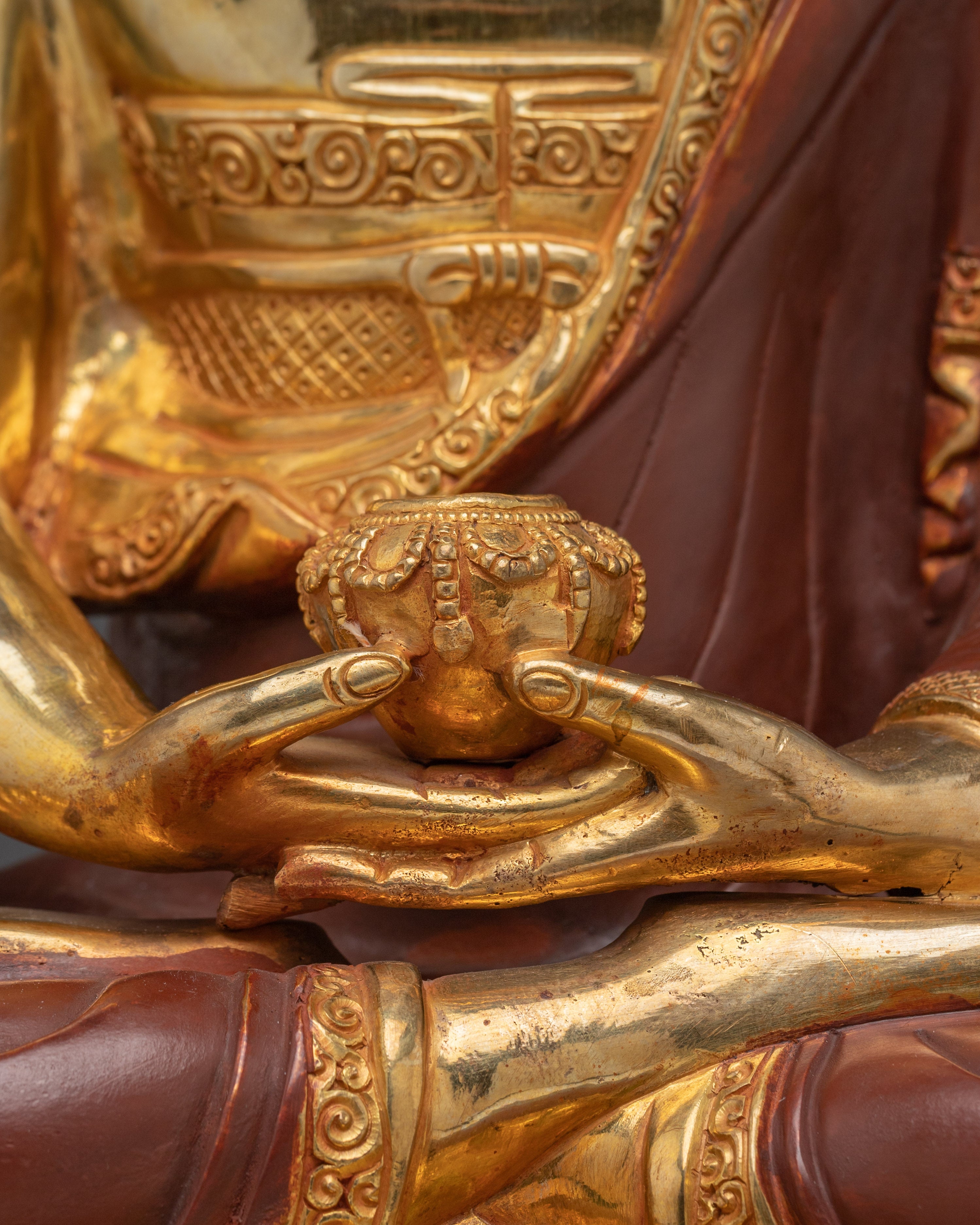 Amitabha Buddha in Gold Detailing Statue | Ideal for Meditation Spaces
