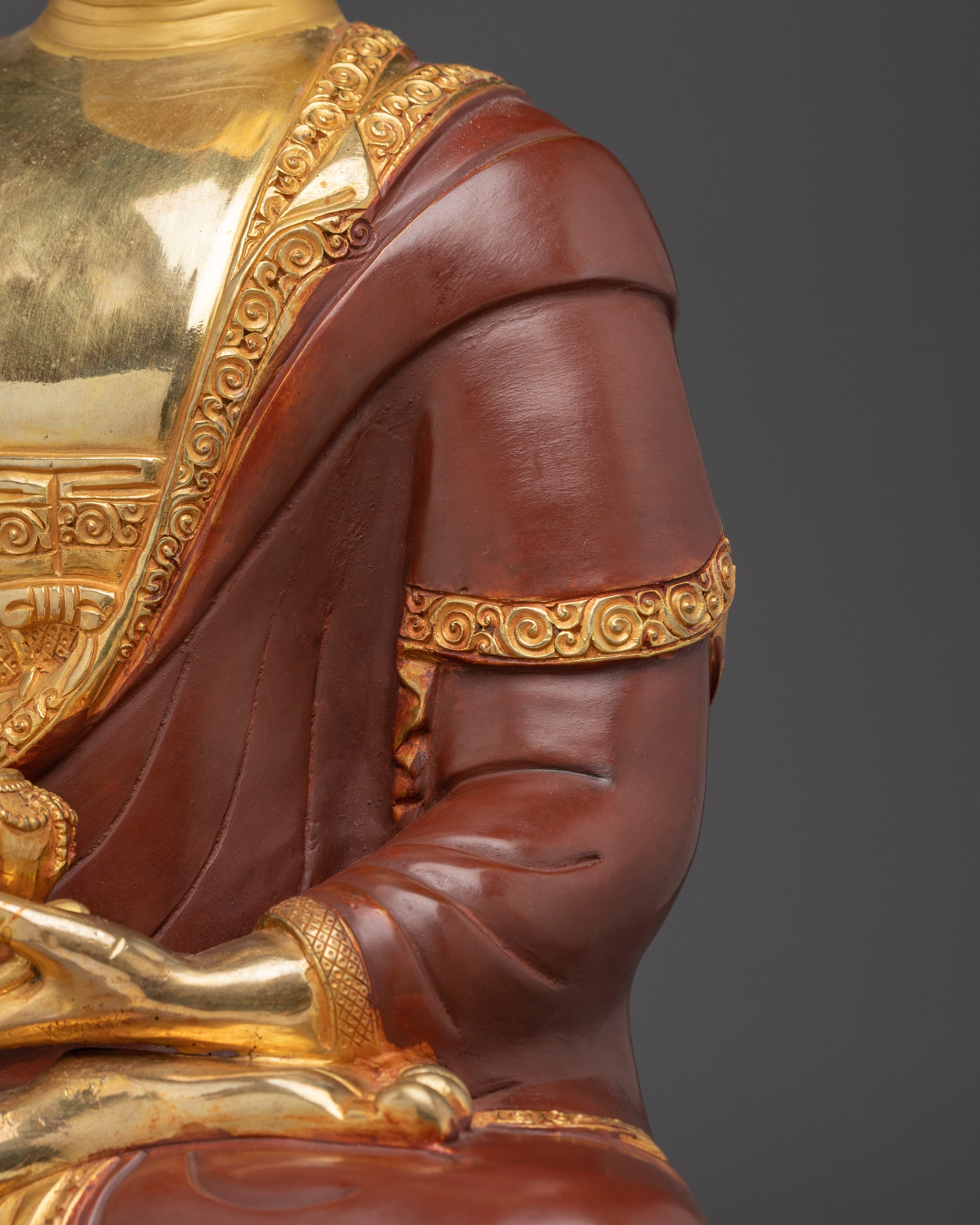 Amitabha Buddha in Gold Detailing Statue | Ideal for Meditation Spaces