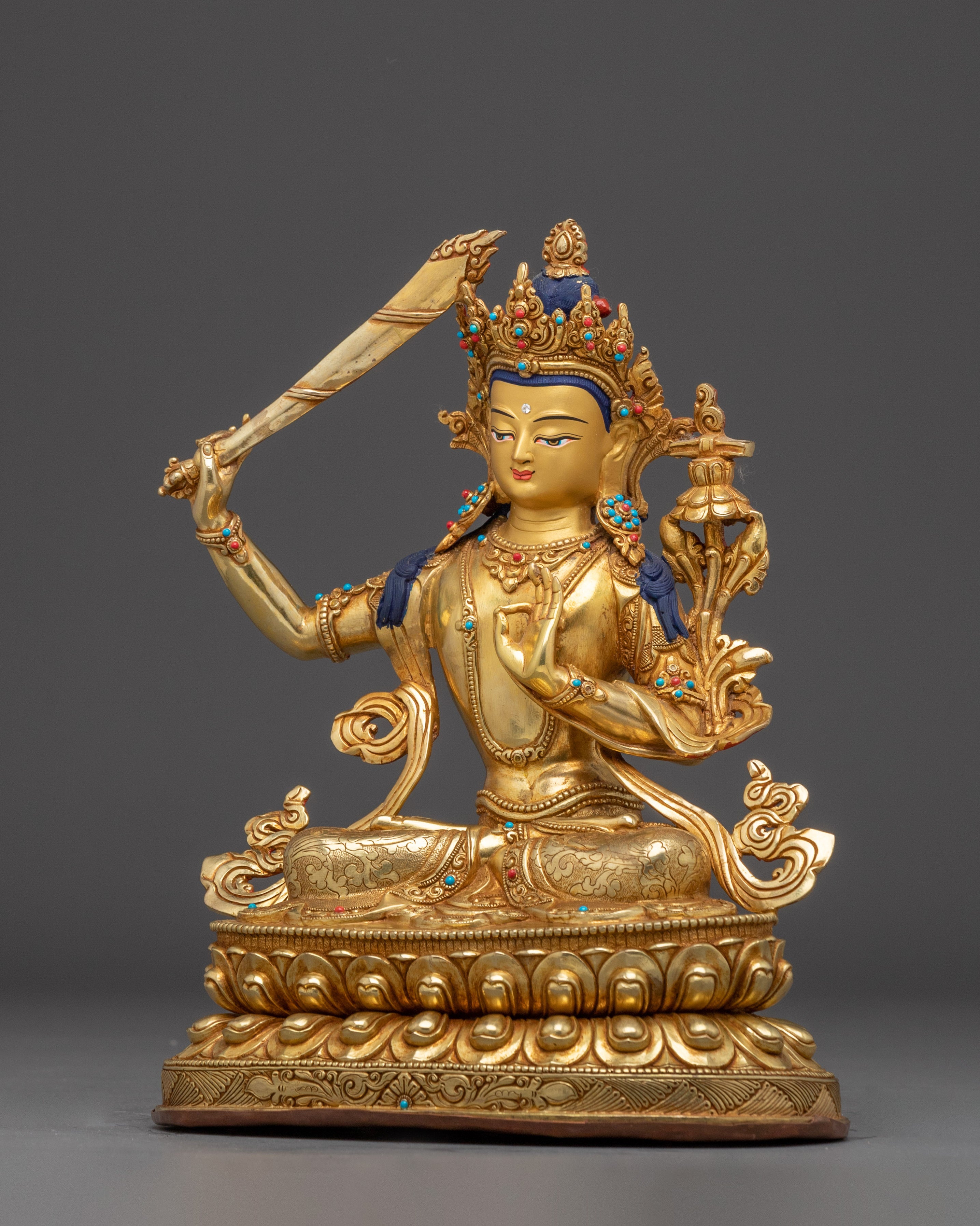 Vajrayana Deity Manjushri Handmade Art | Enlightened wisdom