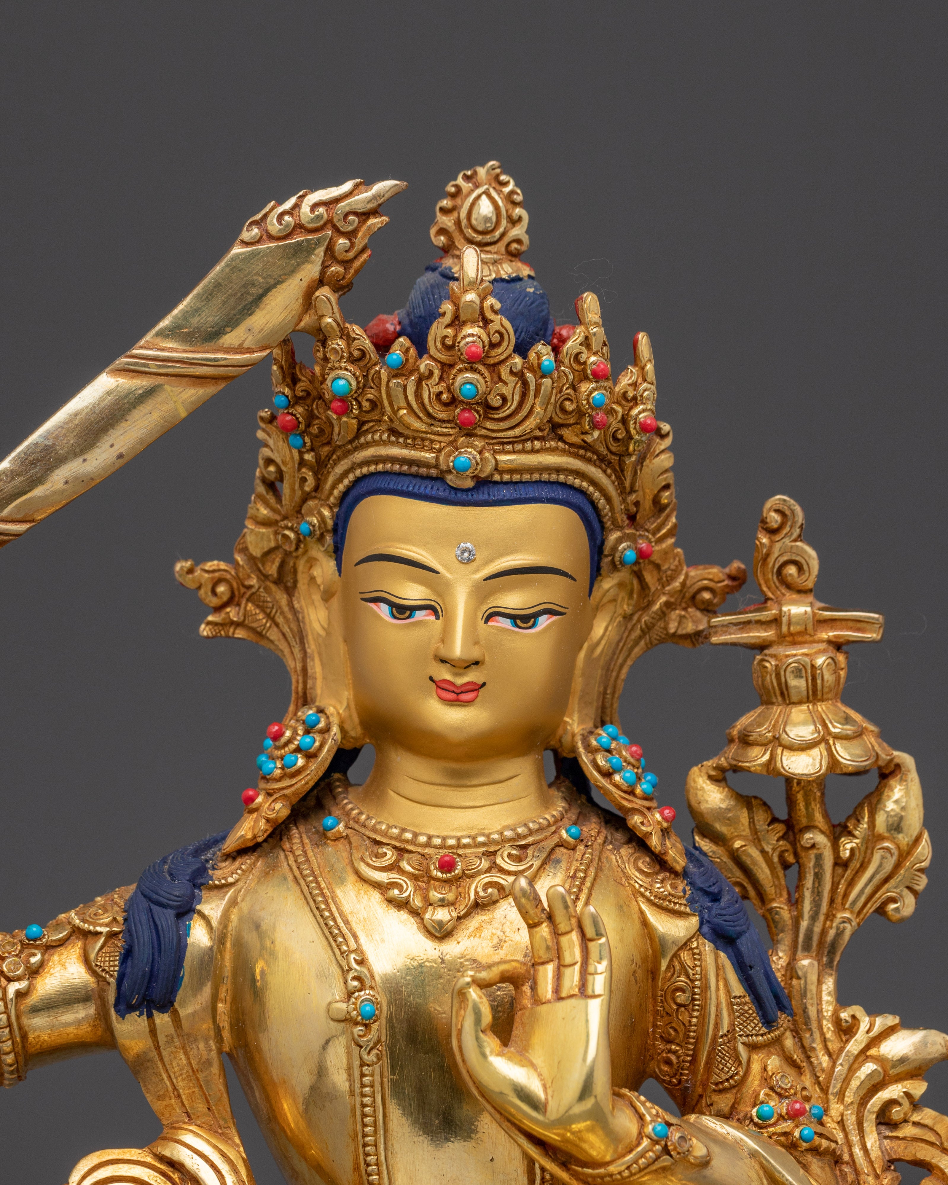 Vajrayana Deity Manjushri Handmade Art | Enlightened wisdom