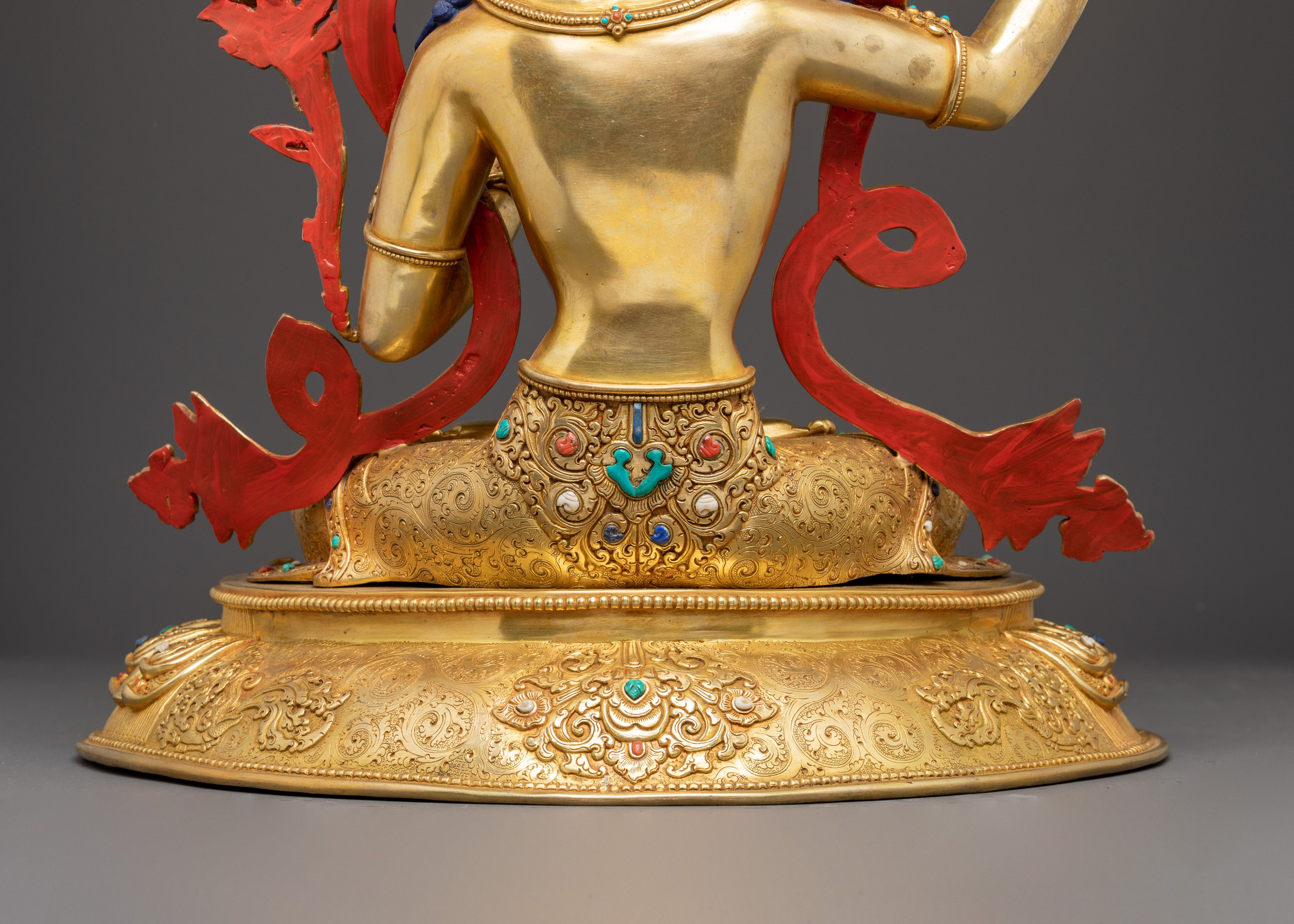 Handcrafted Copper Statue of Bodhisattva Manjushri | Buddhist Spiritual Decor