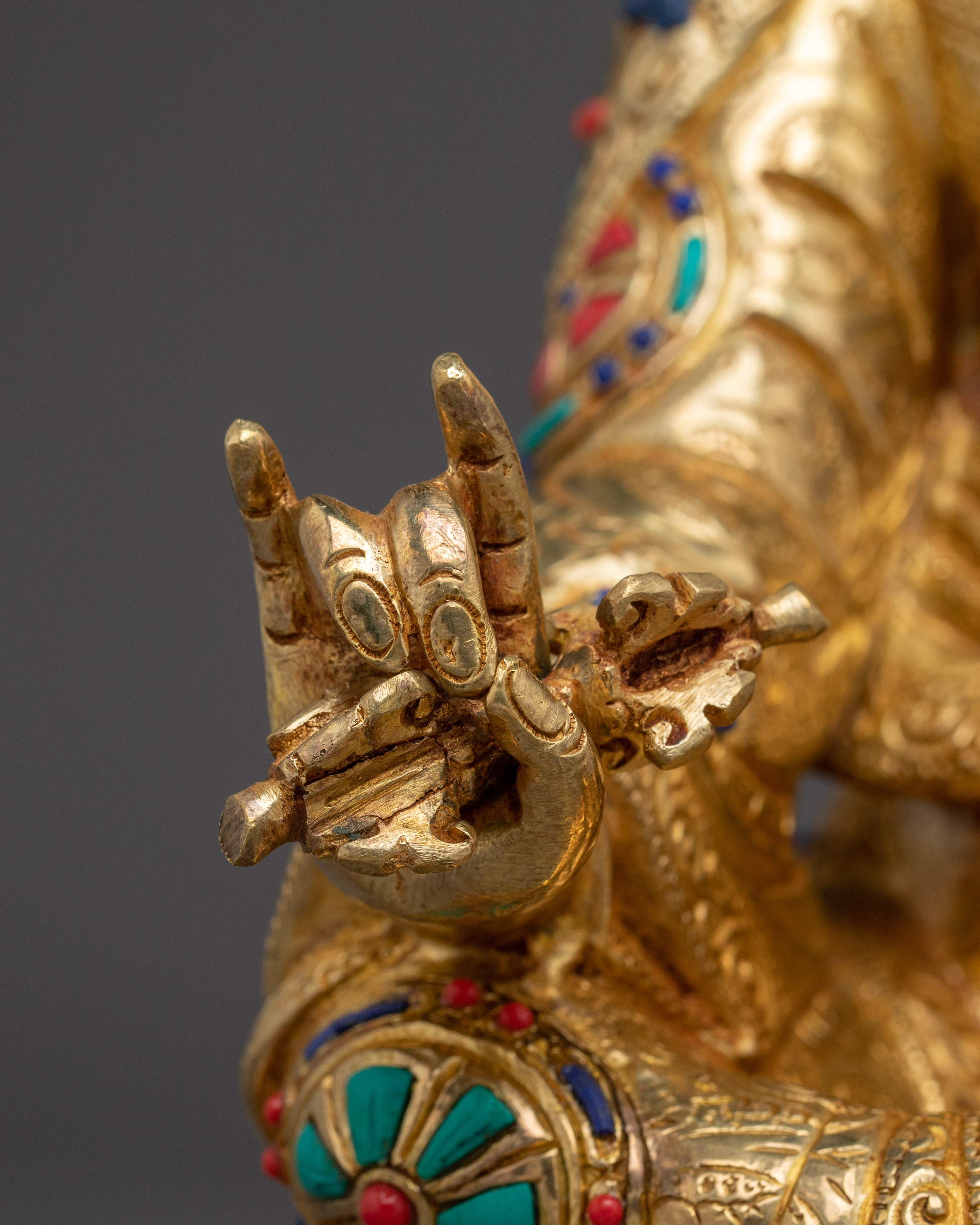 Guru Rinpoche, Lotus Born Figure | Handcrafted Icon of Enlightened Power