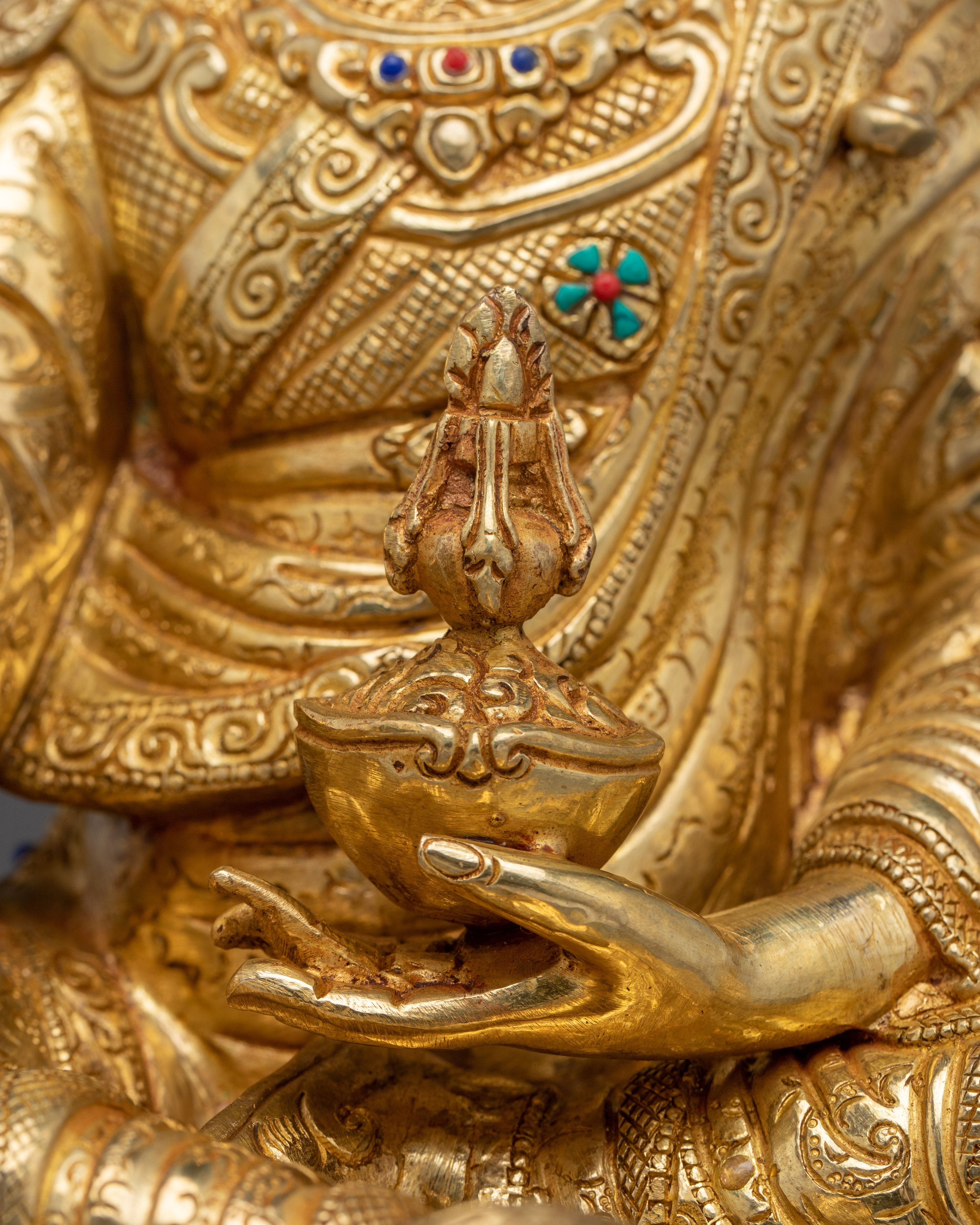 Guru Rinpoche, Lotus Born Figure | Handcrafted Icon of Enlightened Power