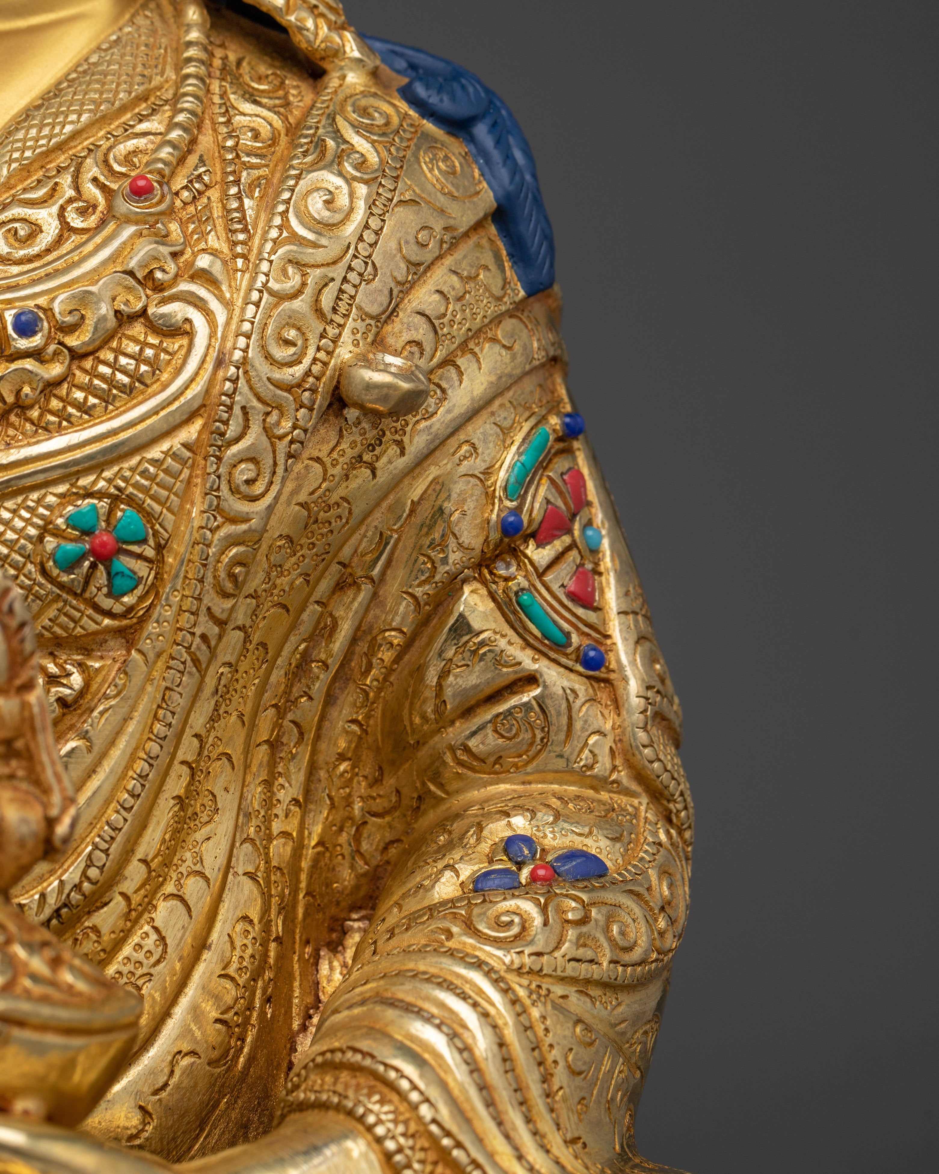 Guru Rinpoche, Lotus Born Figure | Handcrafted Icon of Enlightened Power