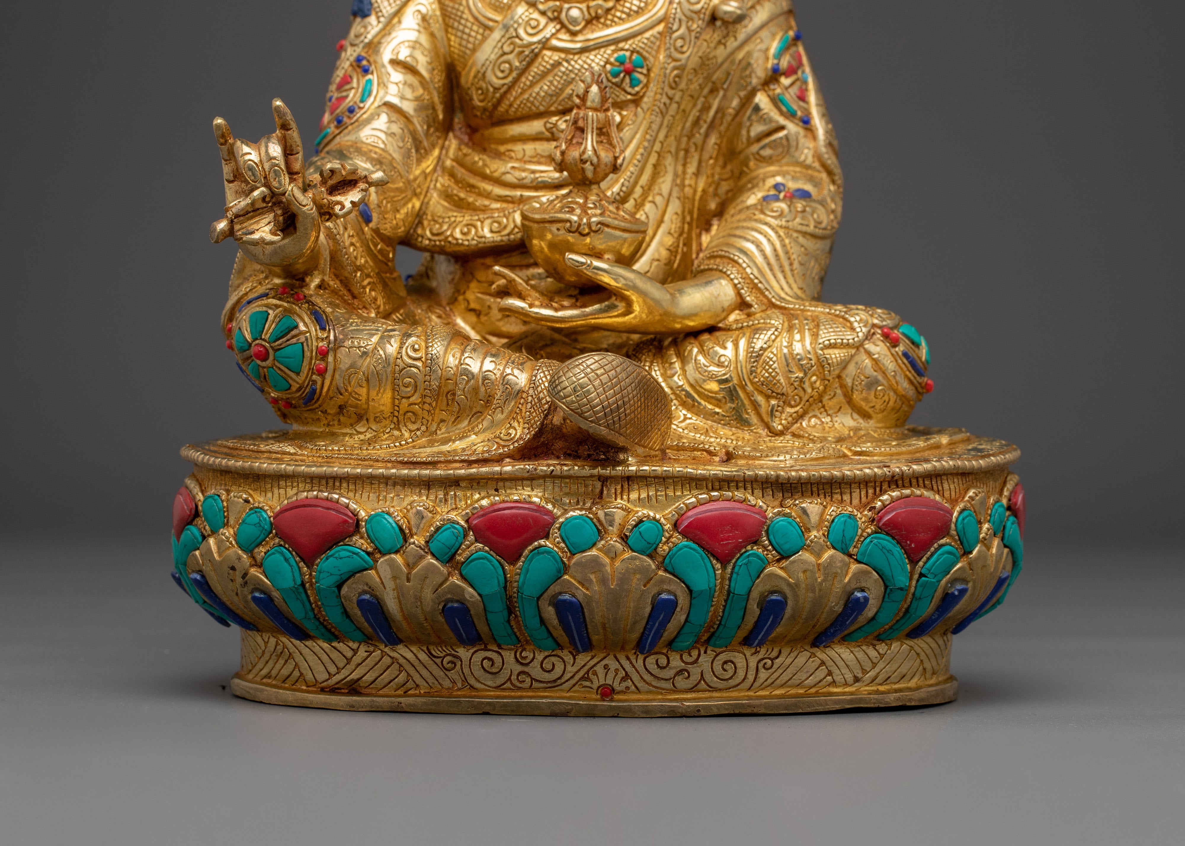 Guru Rinpoche, Lotus Born Figure | Handcrafted Icon of Enlightened Power