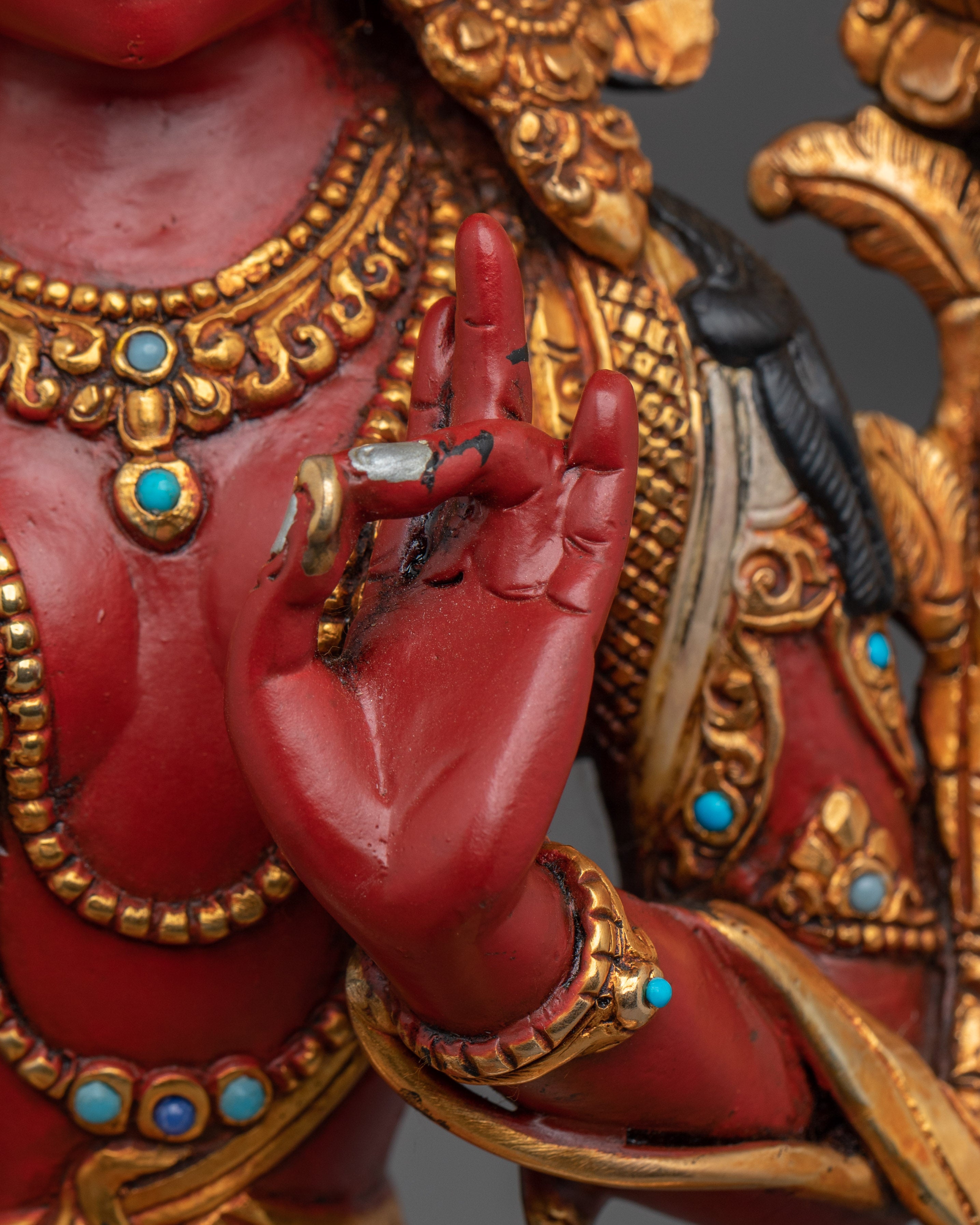 Vajrayana Red Tara Statue | Nepali Buddhist Art