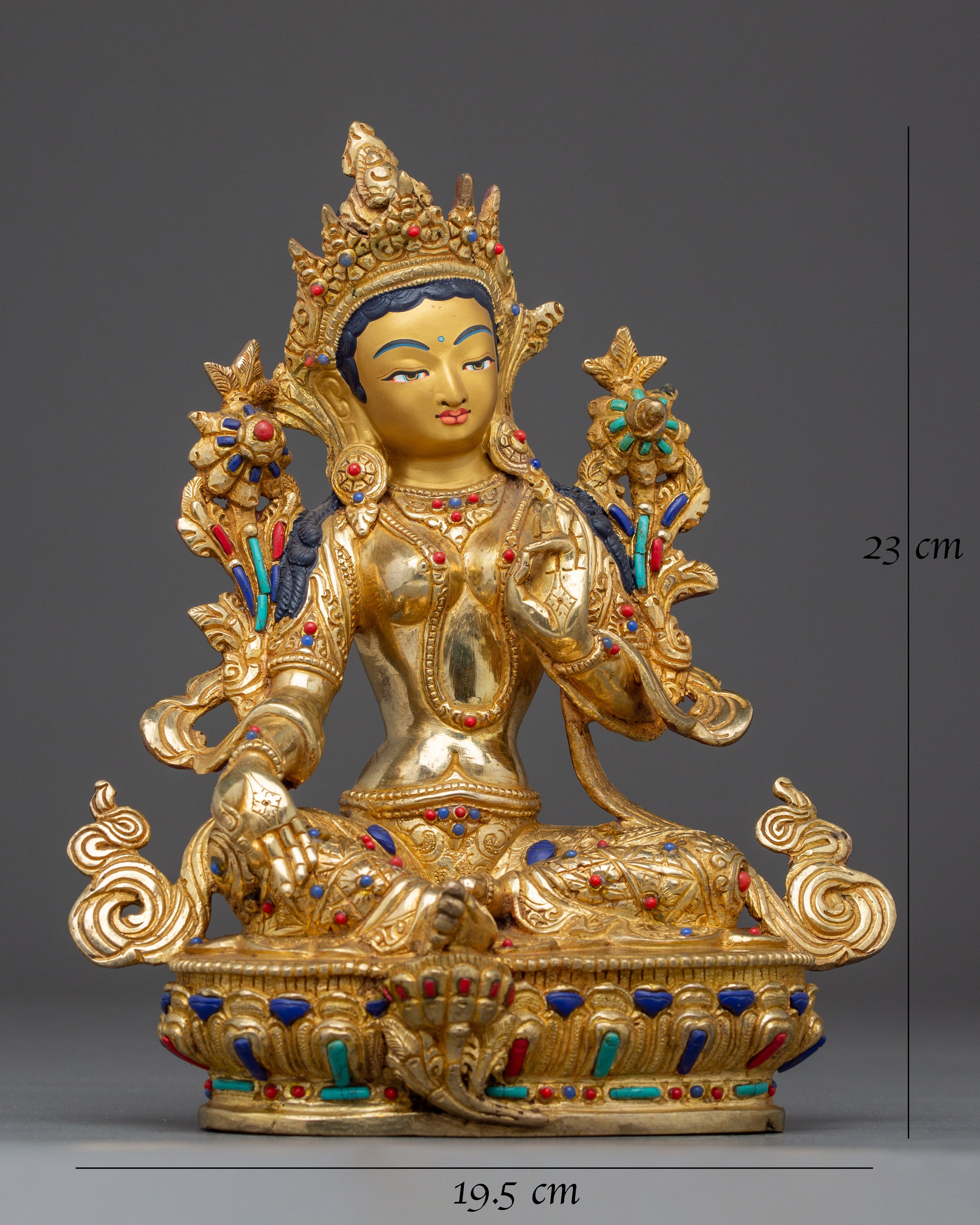 Green Tara Statue: Buddhist Compassionate Goddess