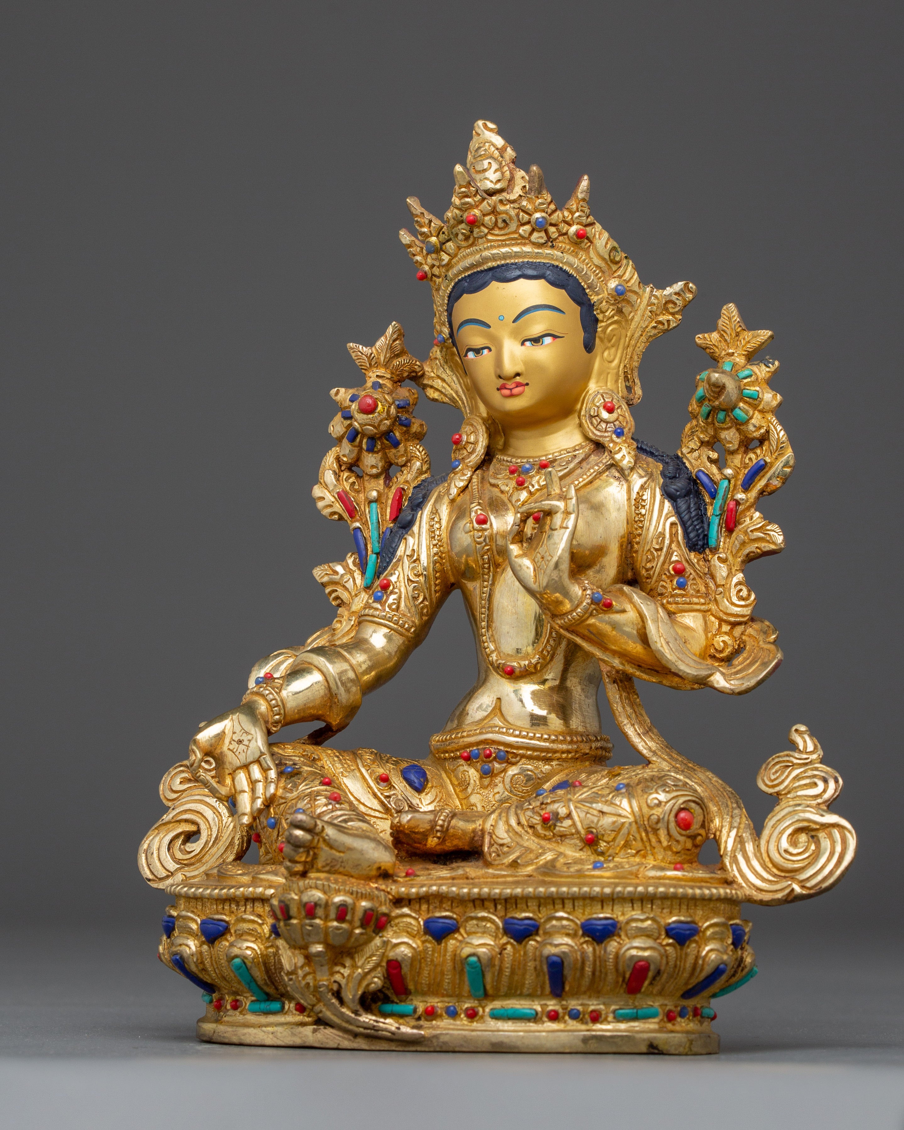 Green Tara Statue: Buddhist Compassionate Goddess