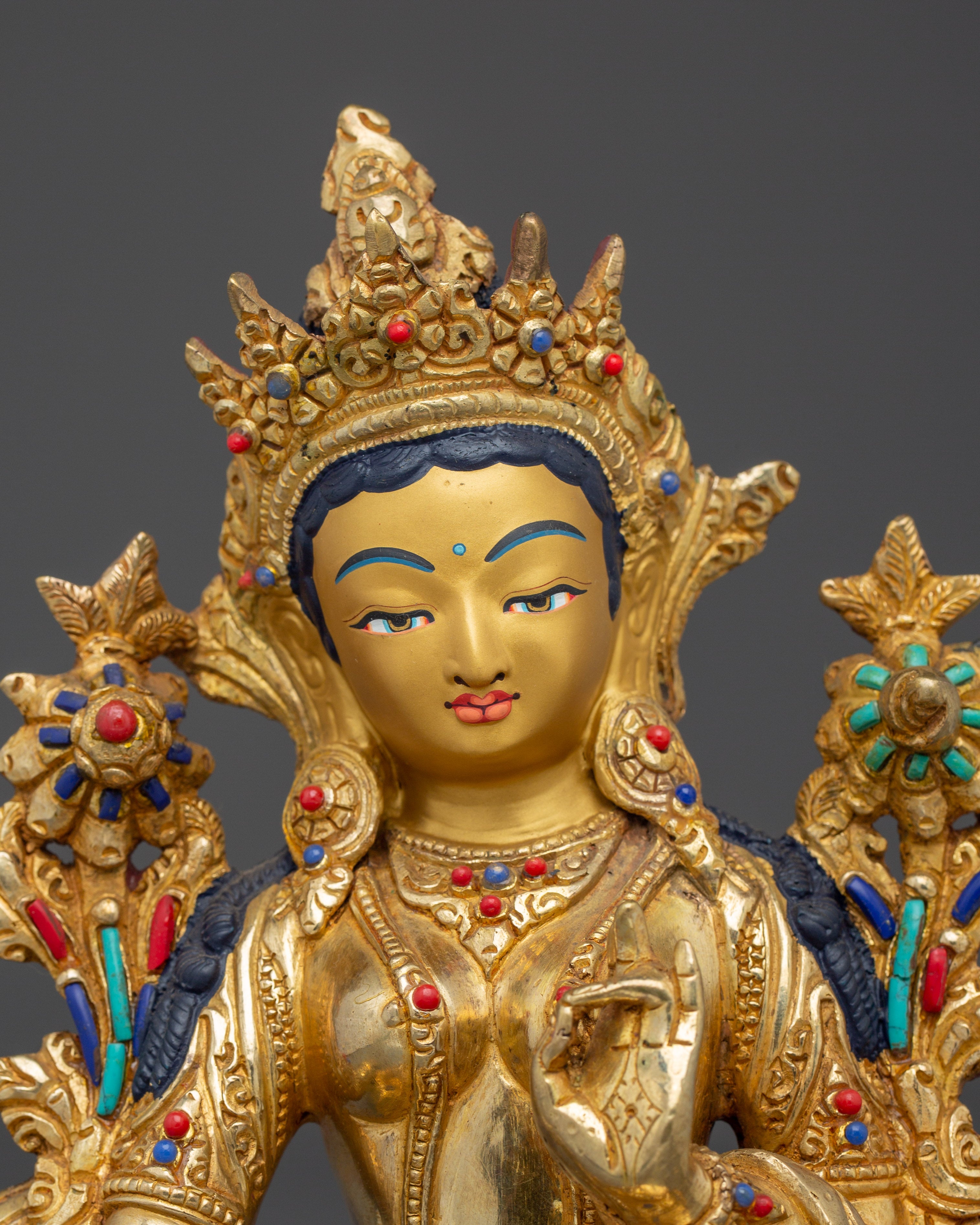 Green Tara Statue: Buddhist Compassionate Goddess