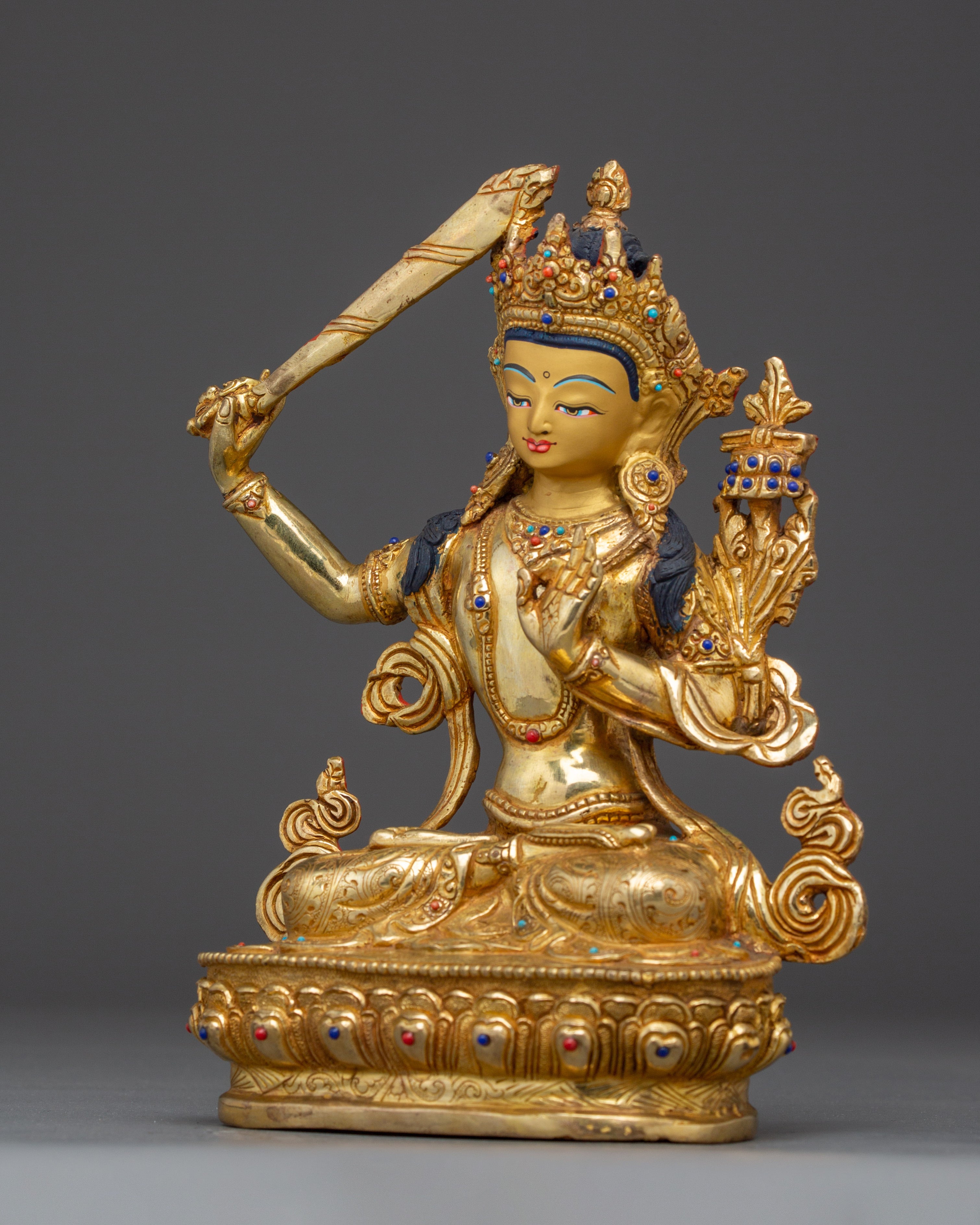 Manjushri, Wisdom Protector | Nepali Handcrafted Statue