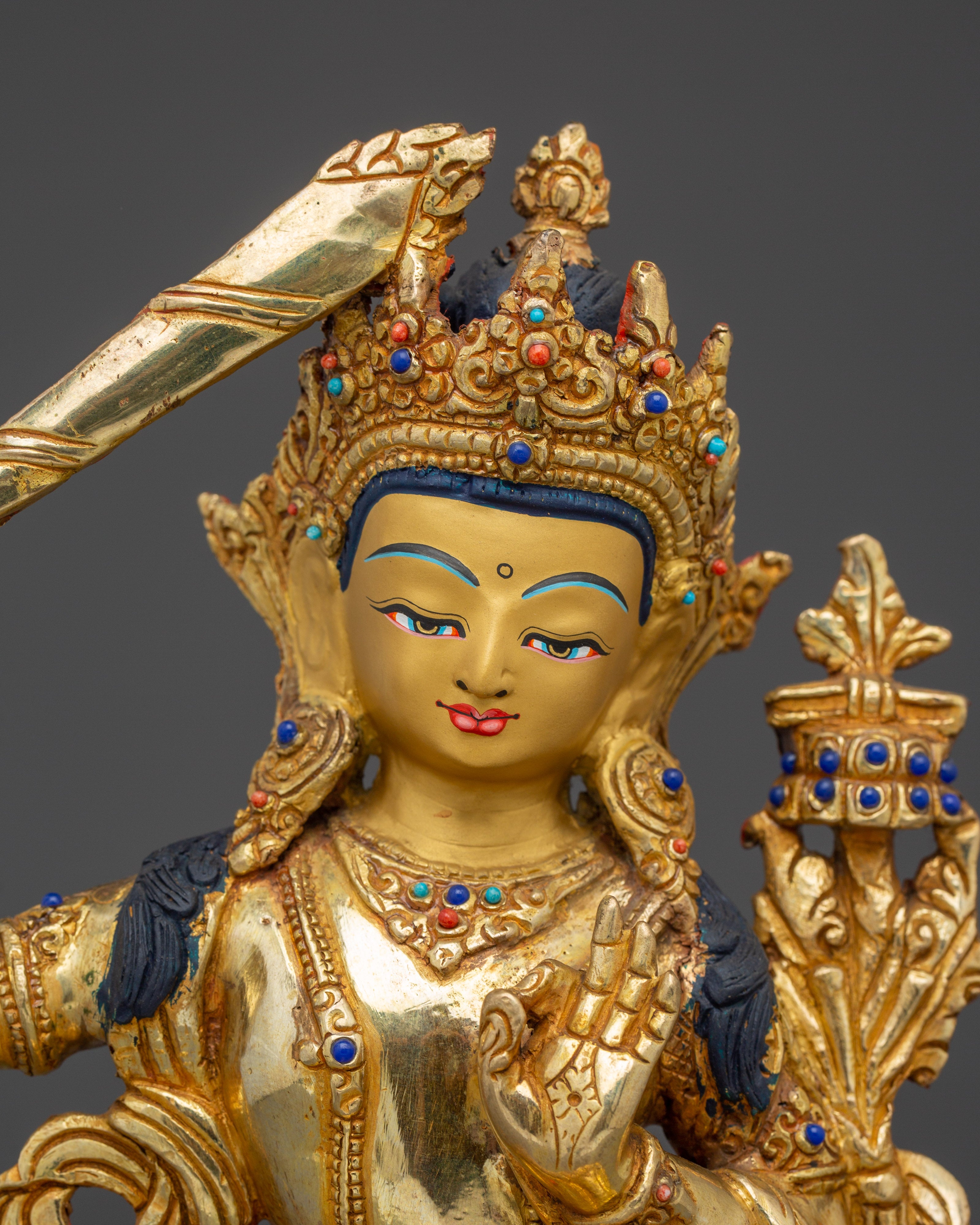 Manjushri, Wisdom Protector | Nepali Handcrafted Statue