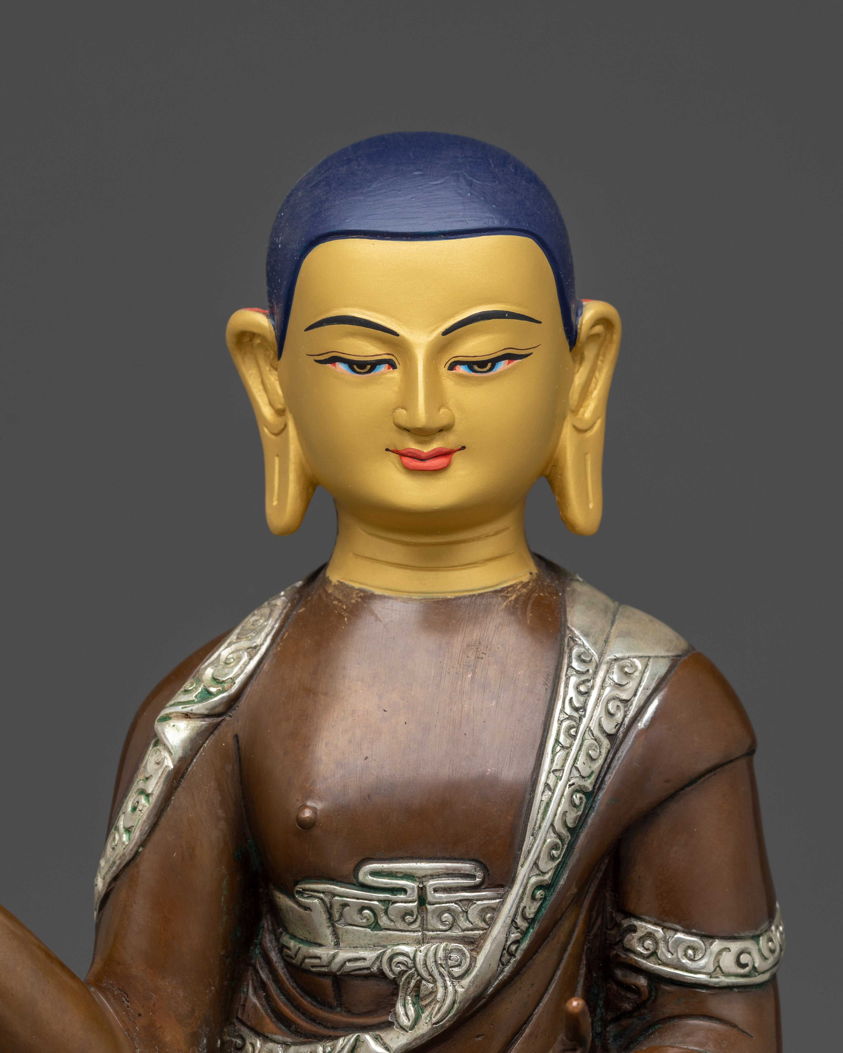 Disciples of Shakyamuni Buddha Copper Statue | Silver & Gold Finish