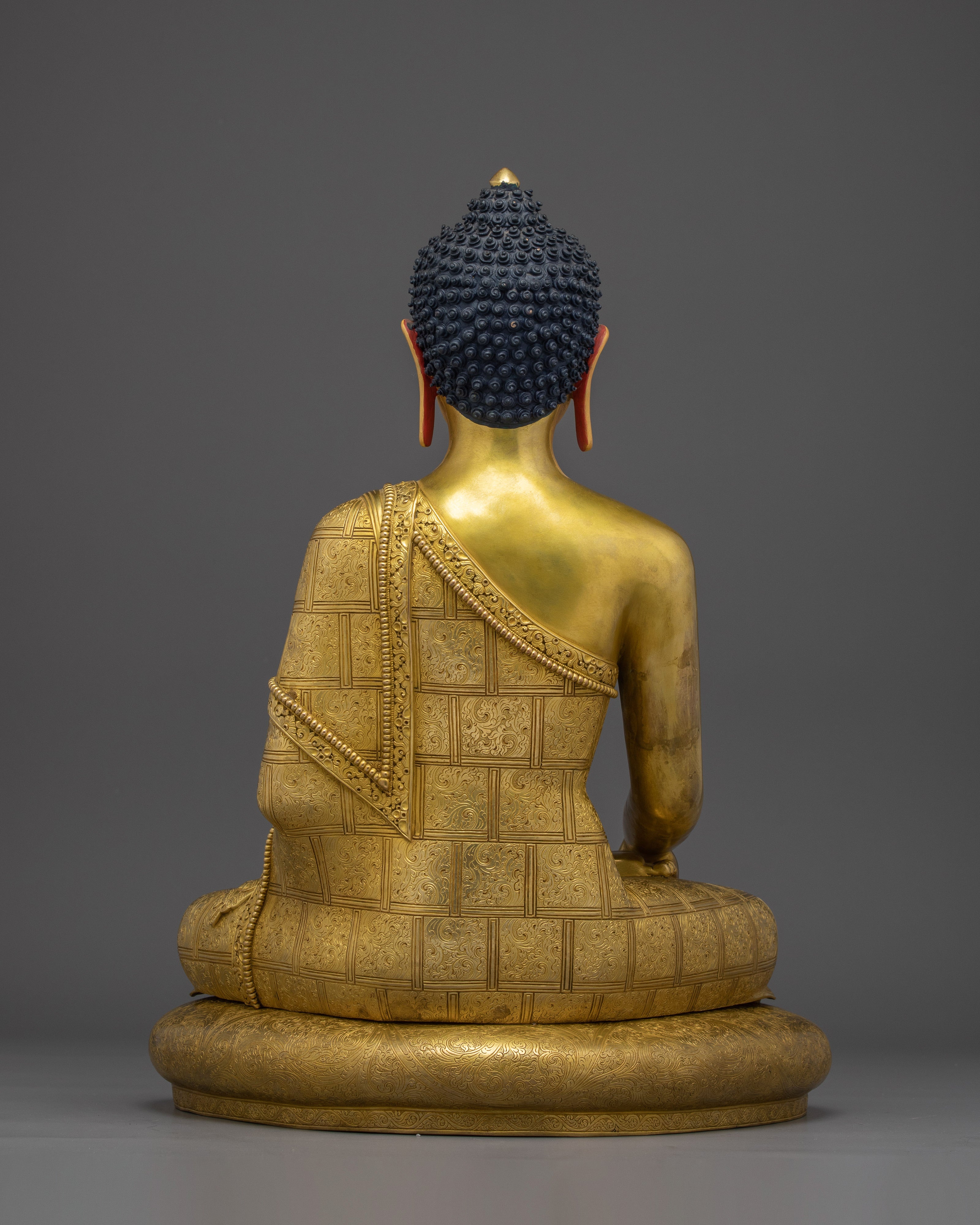 Tibetan Shakyamuni Buddha Golden Figurine | Spiritual Meditation & Altar Decor