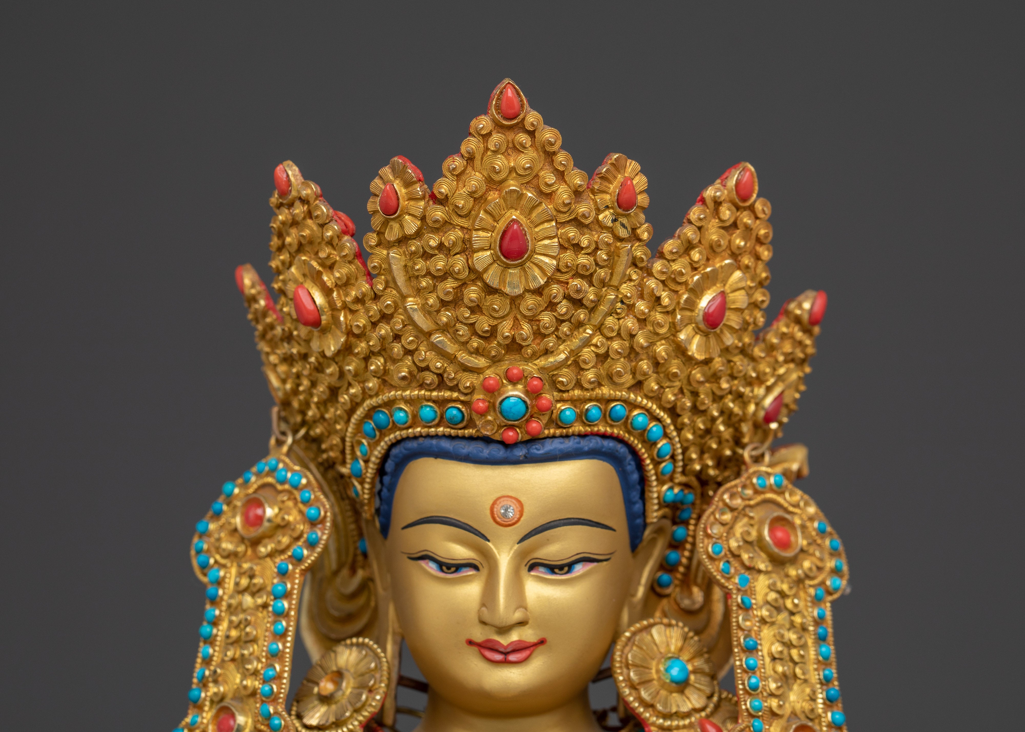 Crown Shakyamuni Buddha Statue: Dharma Teacher