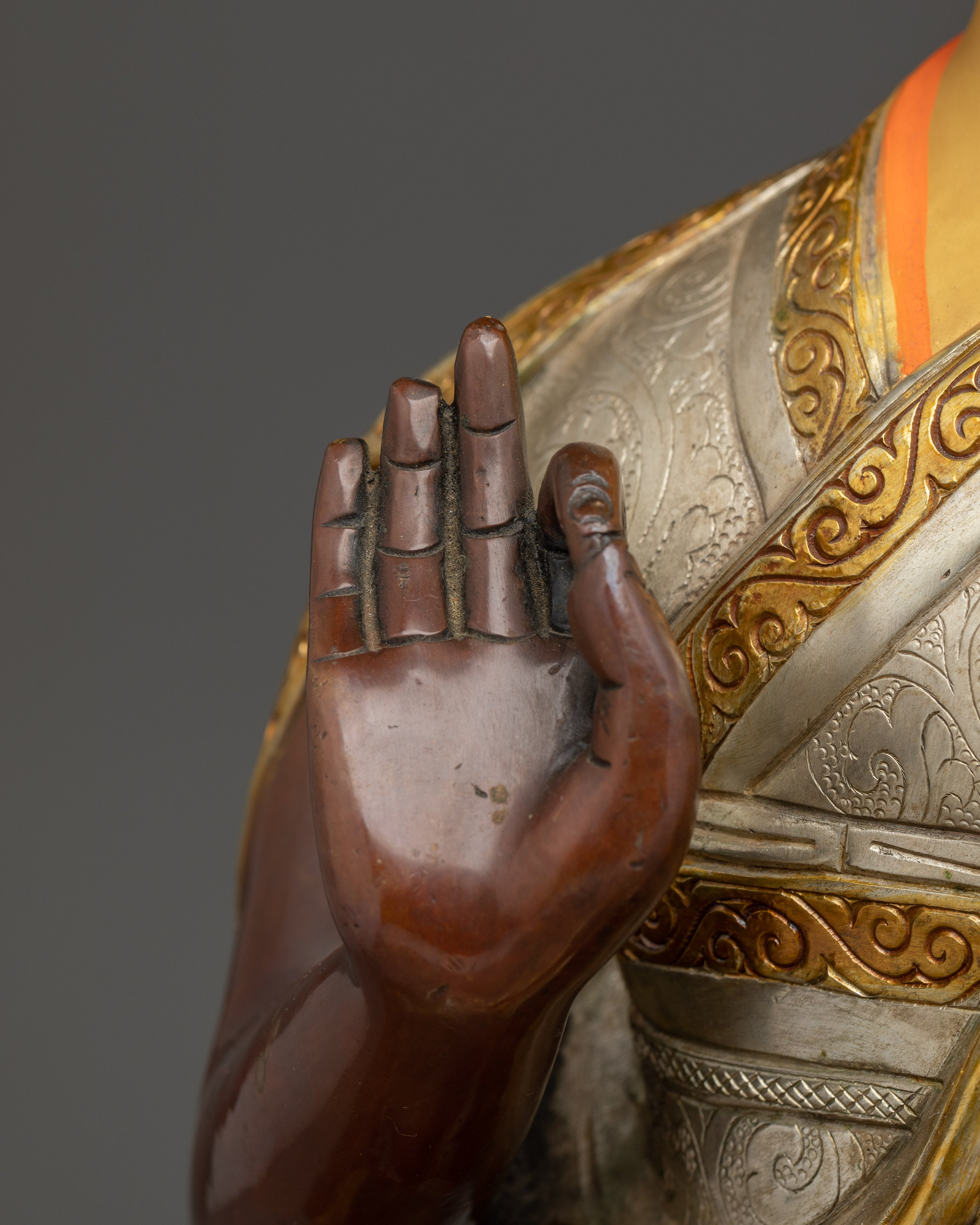 Copper Tsongkhapa Statue Set | Vajrayana Buddhist Masters