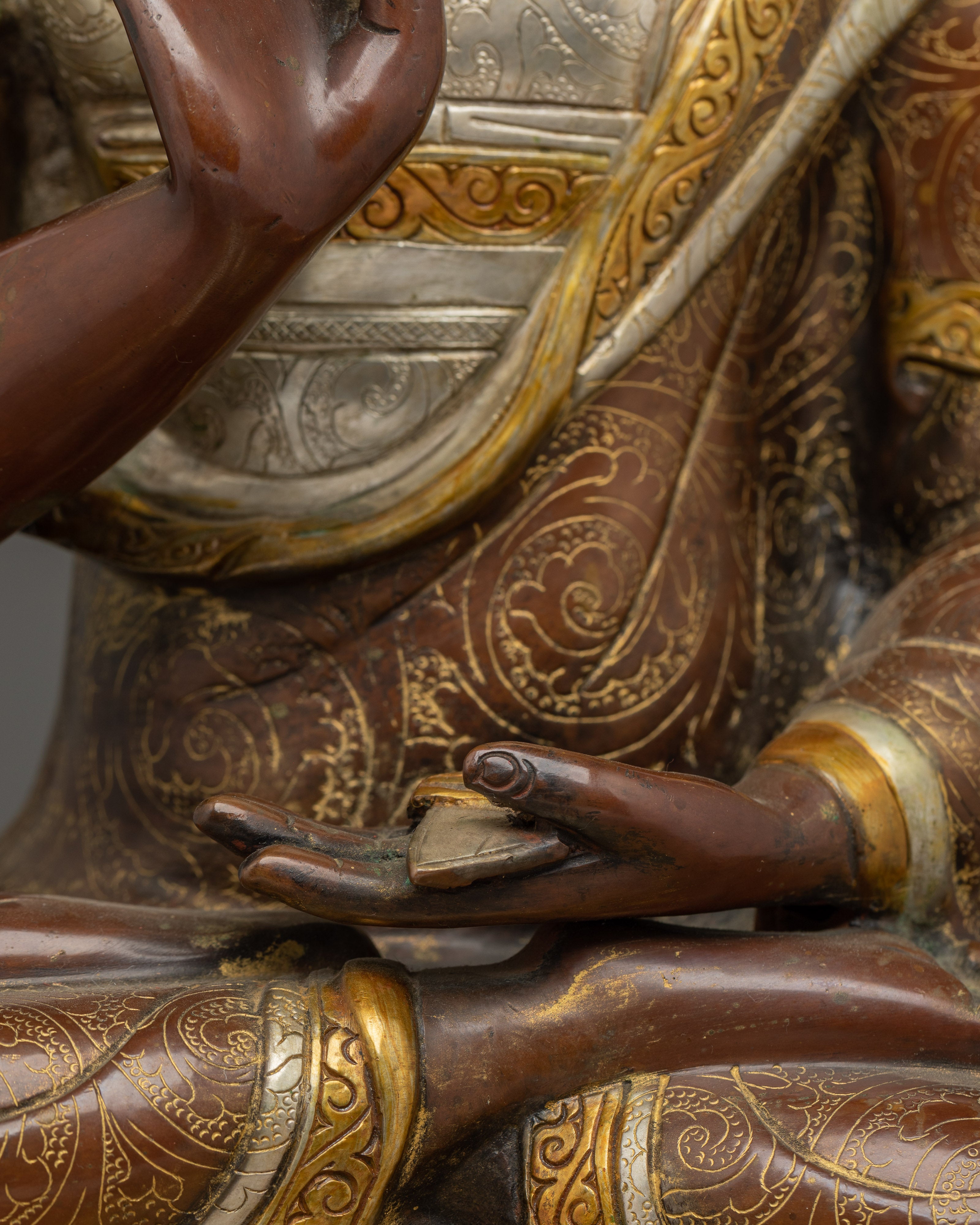 Copper Tsongkhapa Statue Set | Vajrayana Buddhist Masters