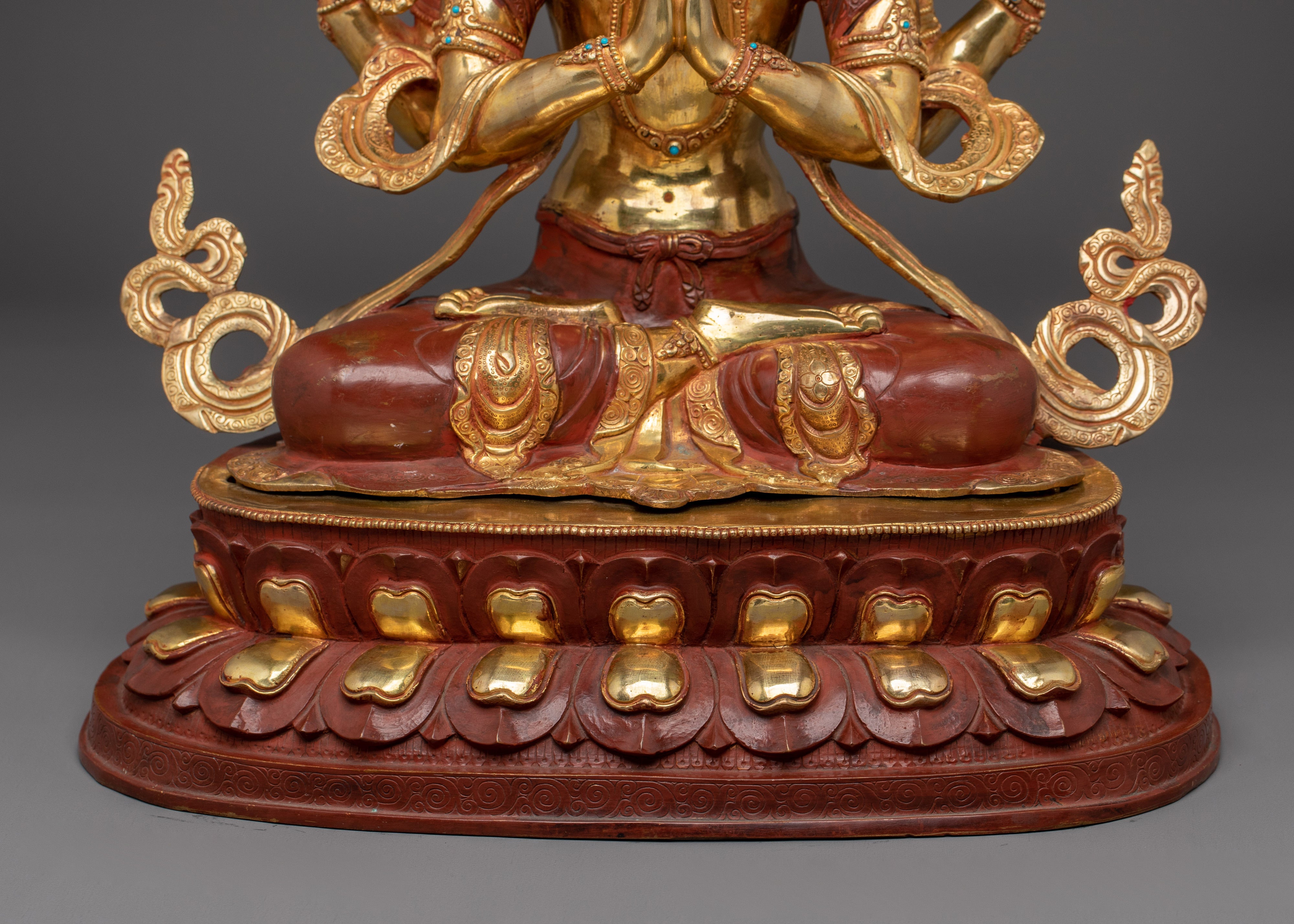 Chenrezig Buddha in 24K Gold-Gilded | Avalokiteshvara, Bodhisattva of Compassion