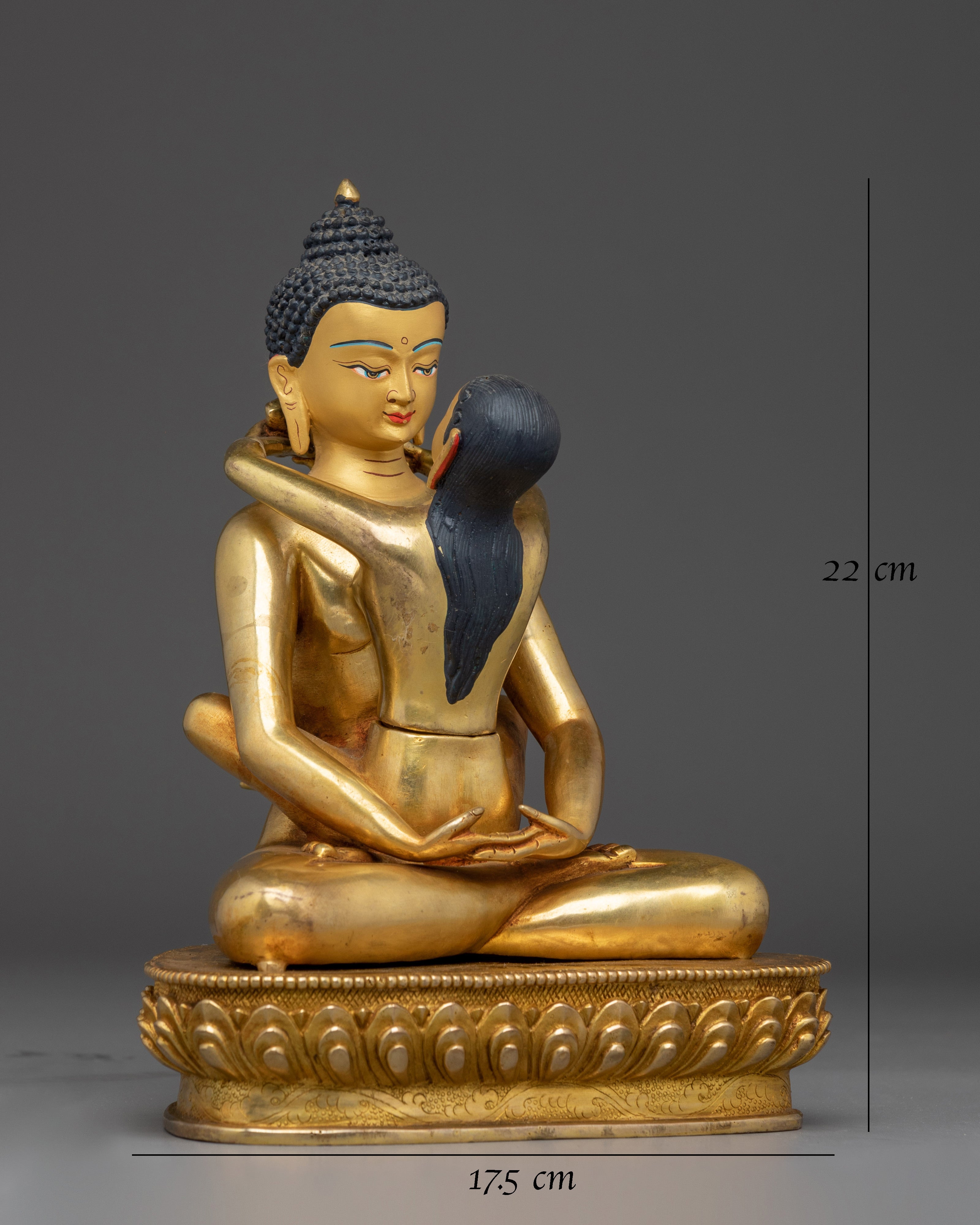 Samantabhadra with Consort Statue in 24K Gold-Gilded