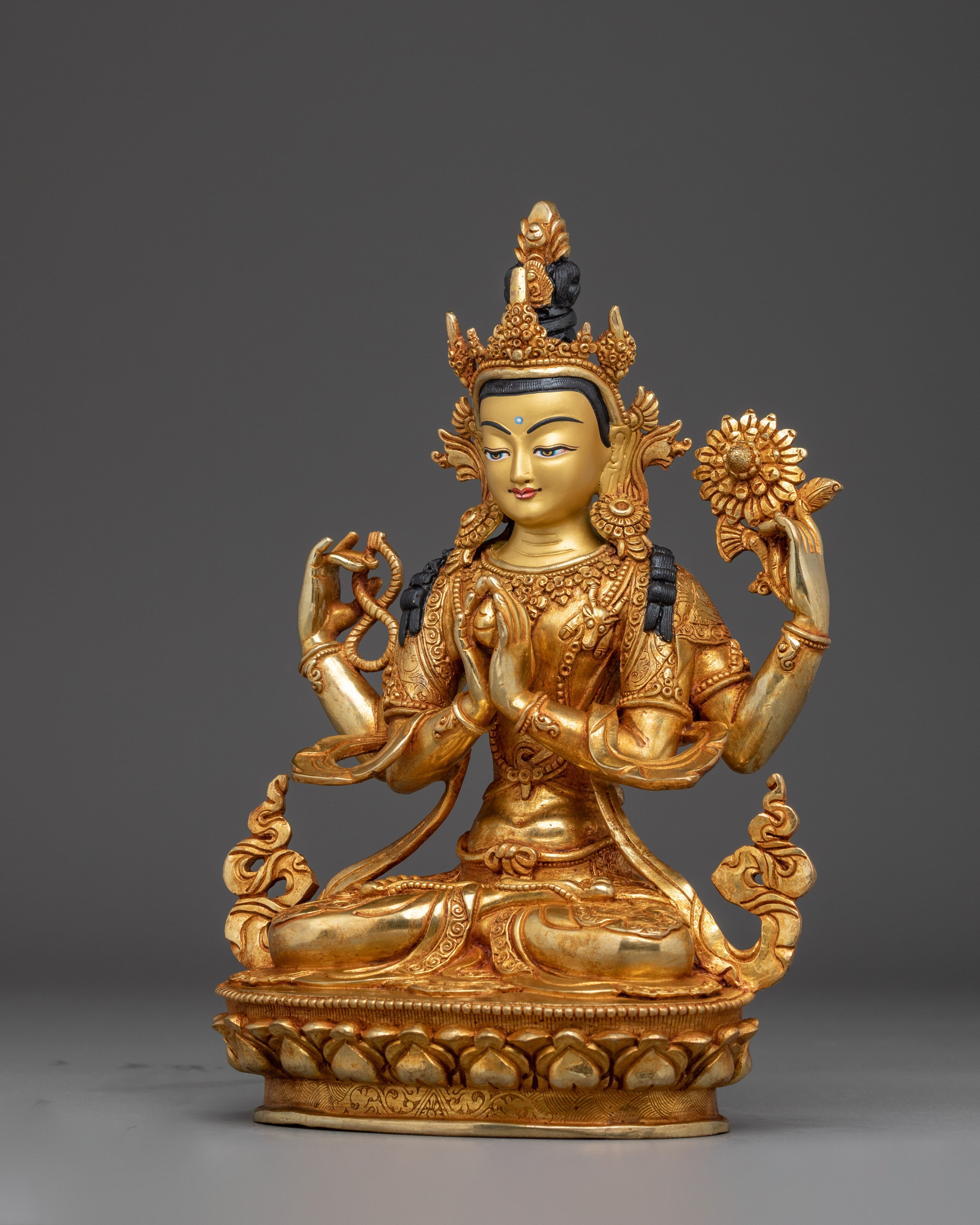 Compassion Buddha Chenrezig | Peaceful Sculpture for Sacred Space and Meditation