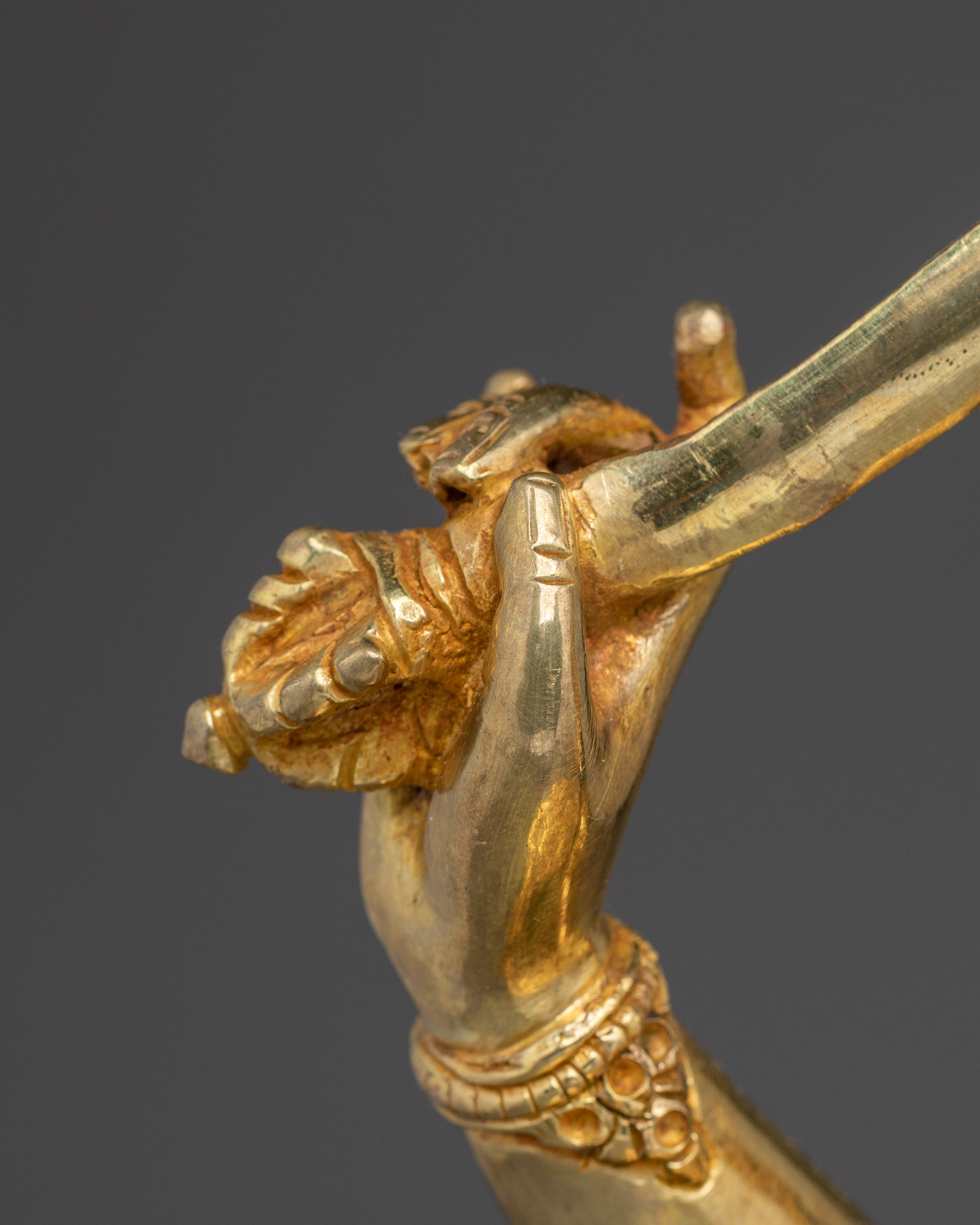 Manjushri, Wisdom Sculpture | Gold-Gilded Tibetan Artwork