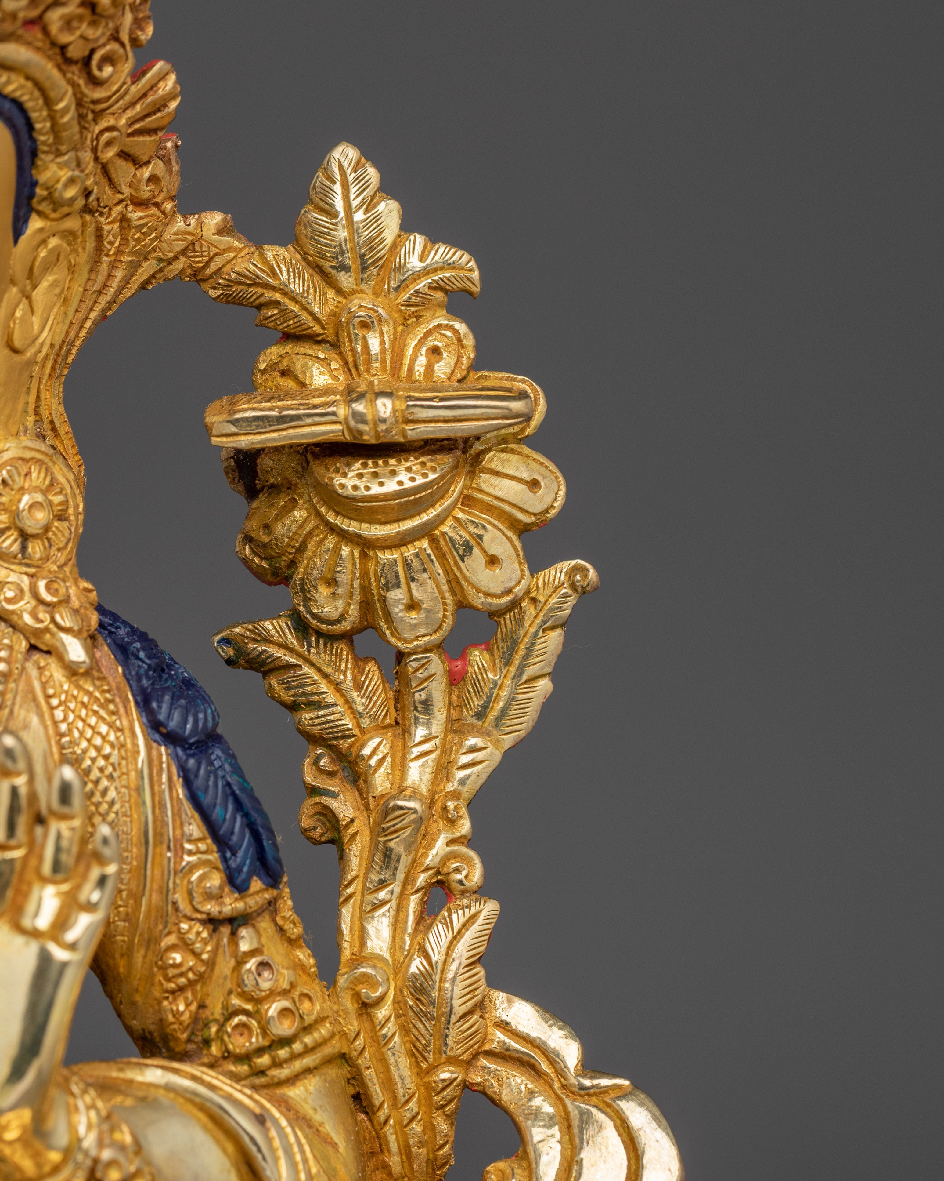 Manjushri, Wisdom Sculpture | Gold-Gilded Tibetan Artwork