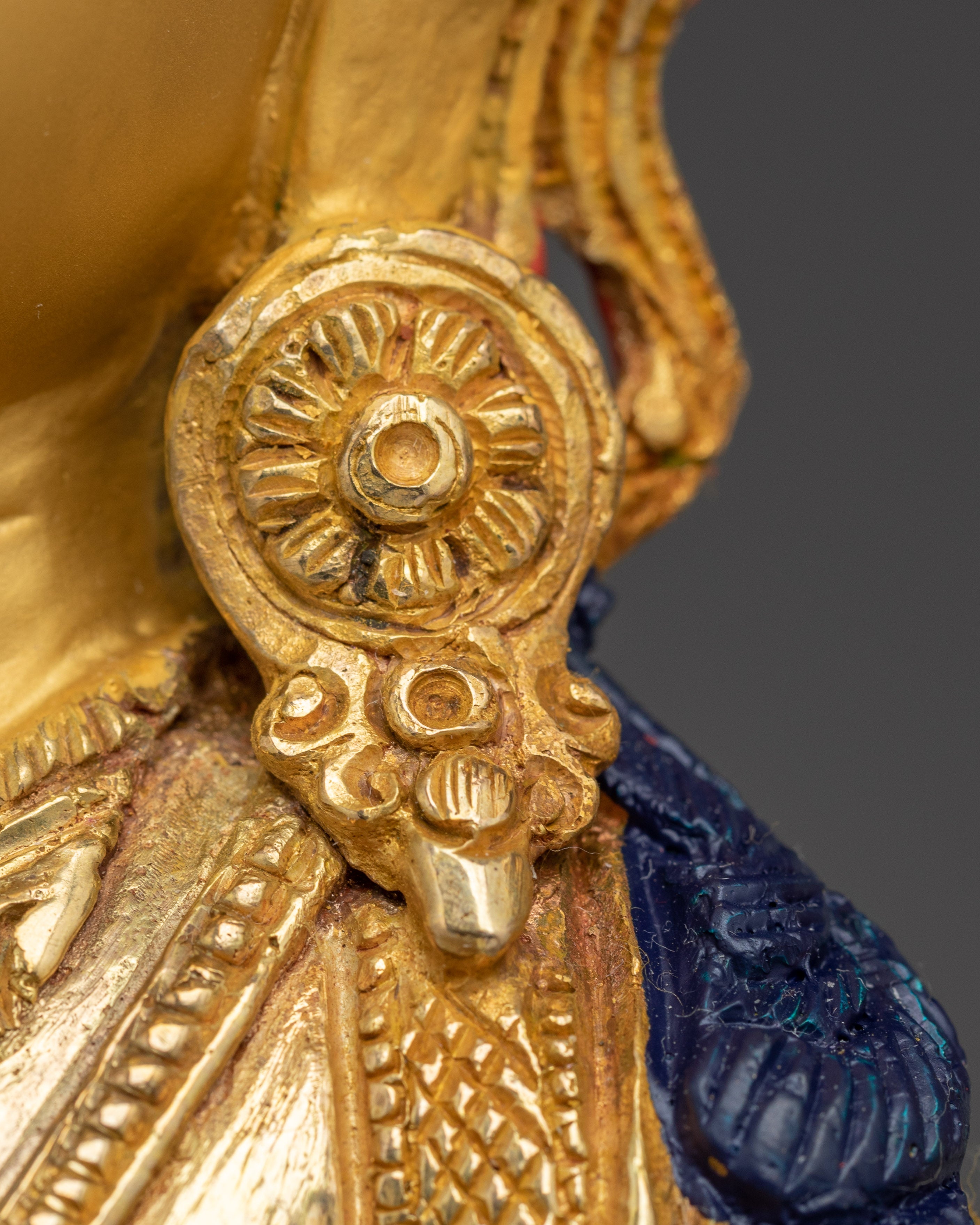 Manjushri, Wisdom Sculpture | Gold-Gilded Tibetan Artwork
