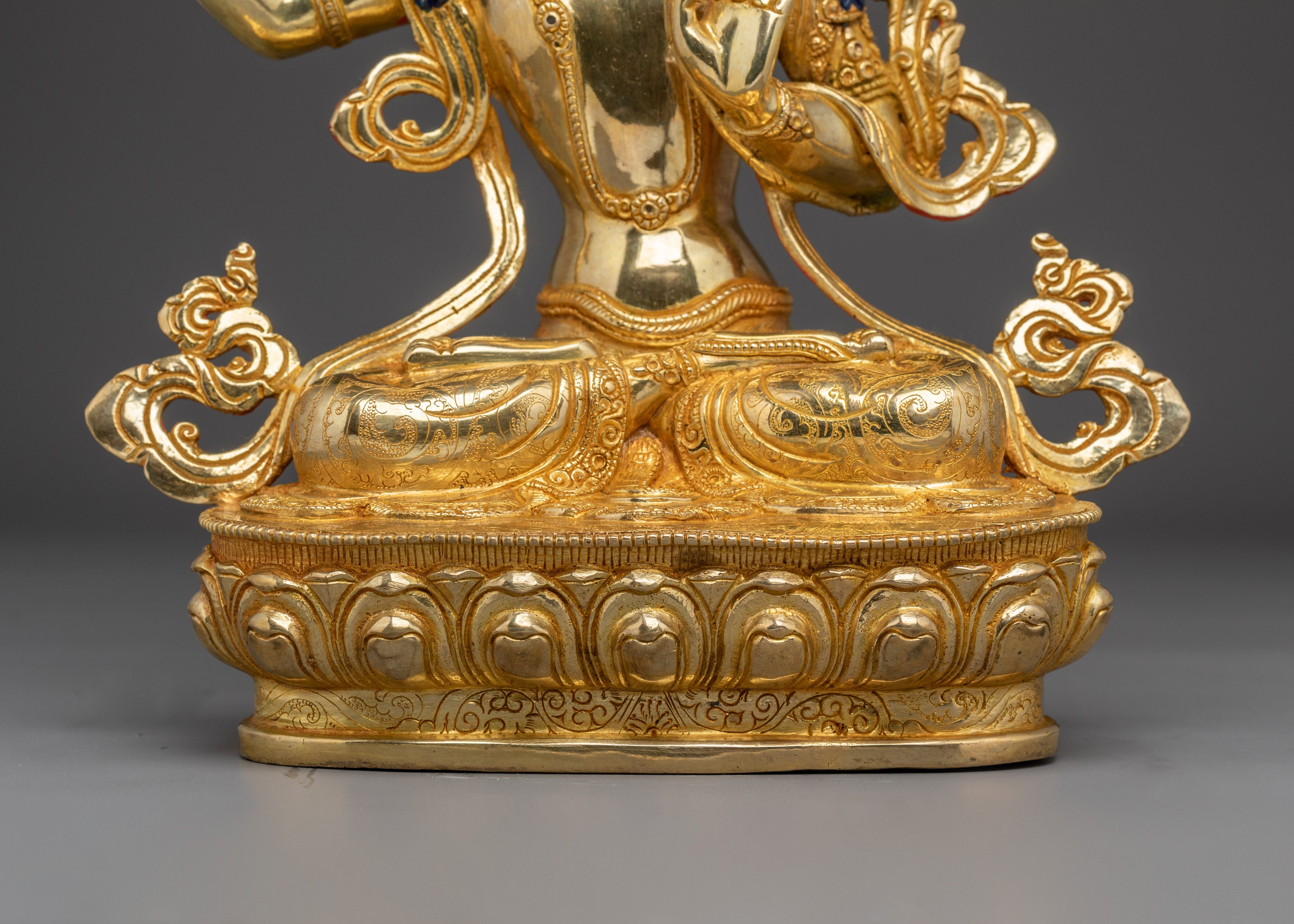 Manjushri, Wisdom Sculpture | Gold-Gilded Tibetan Artwork