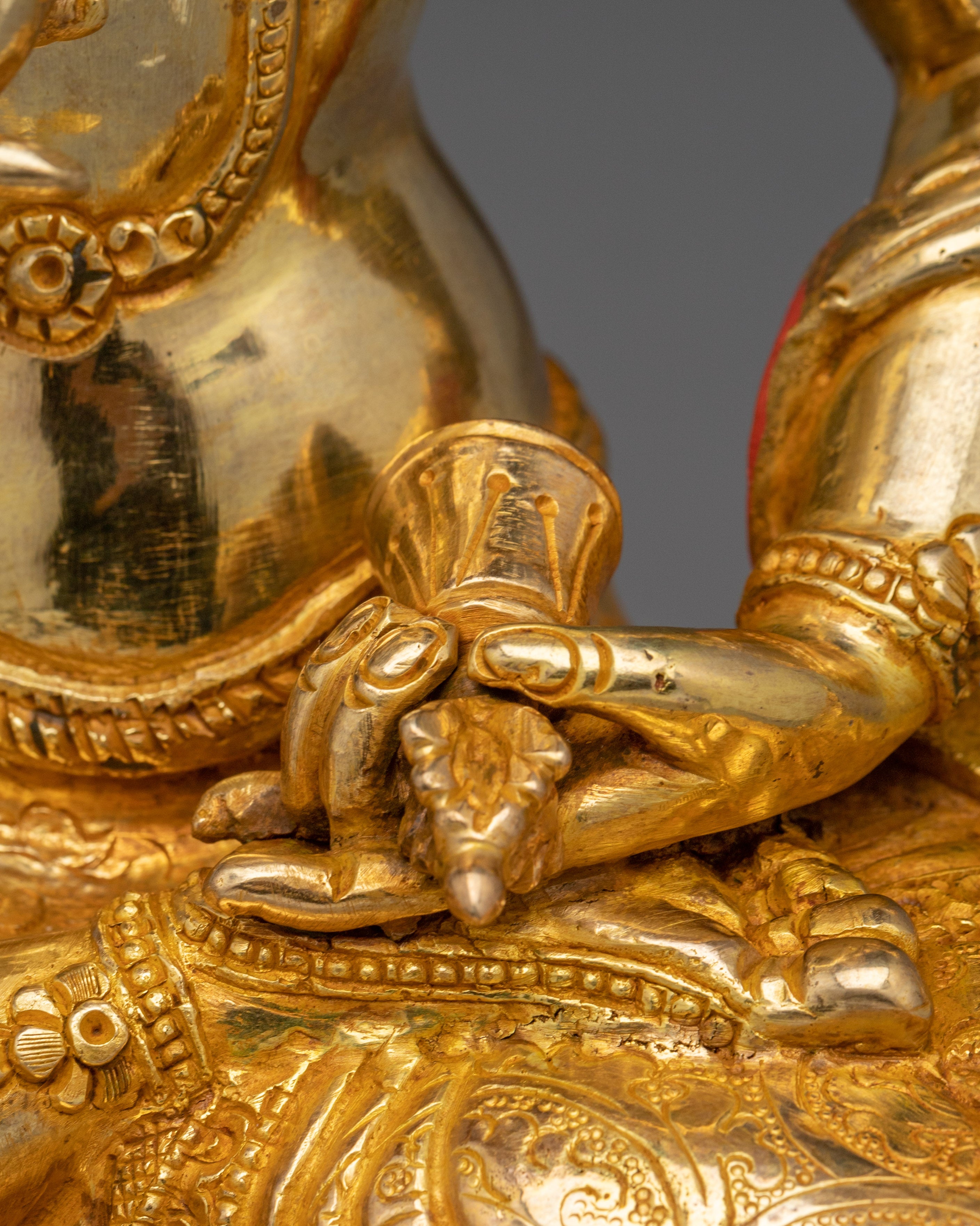Sacred Vajrasattva Figure | Gold-Gilded Icon for Spiritual Healing