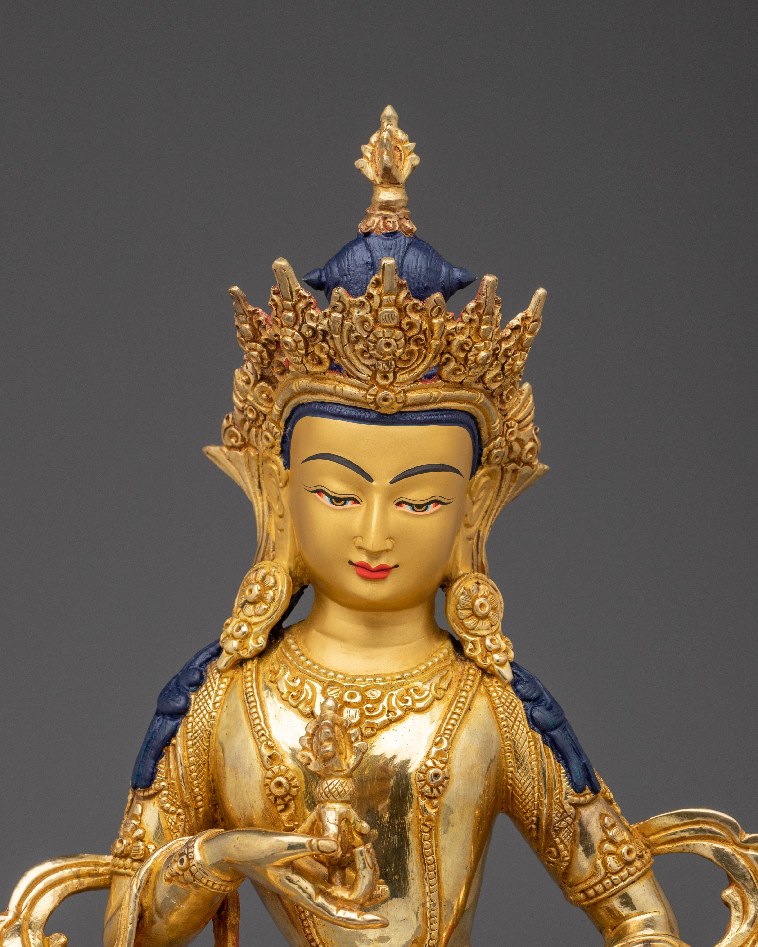 Sacred Vajrasattva Figure | Gold-Gilded Icon for Spiritual Healing