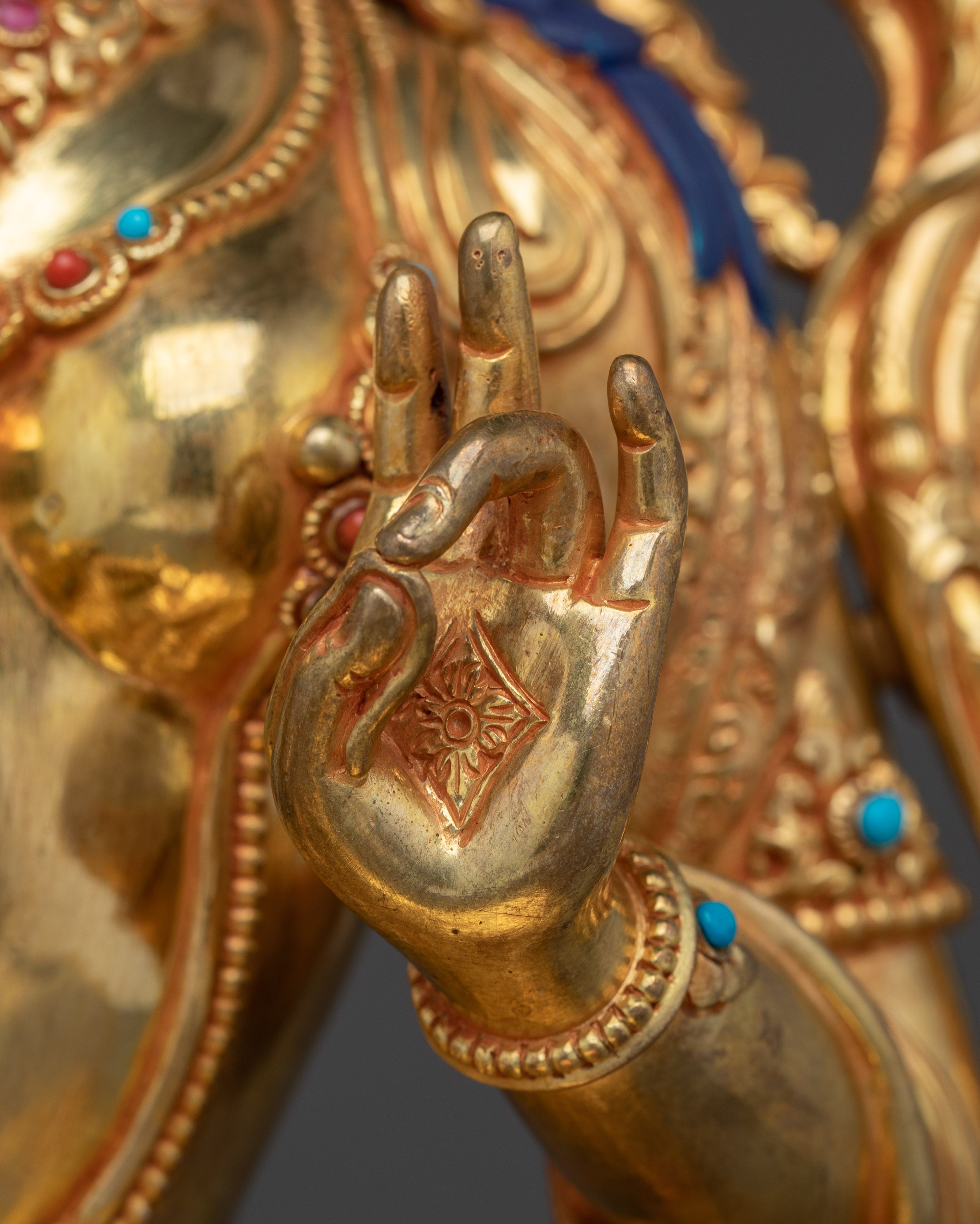 Green Tara, Mother of Liberation Icon | Handcrafted Gold Statue