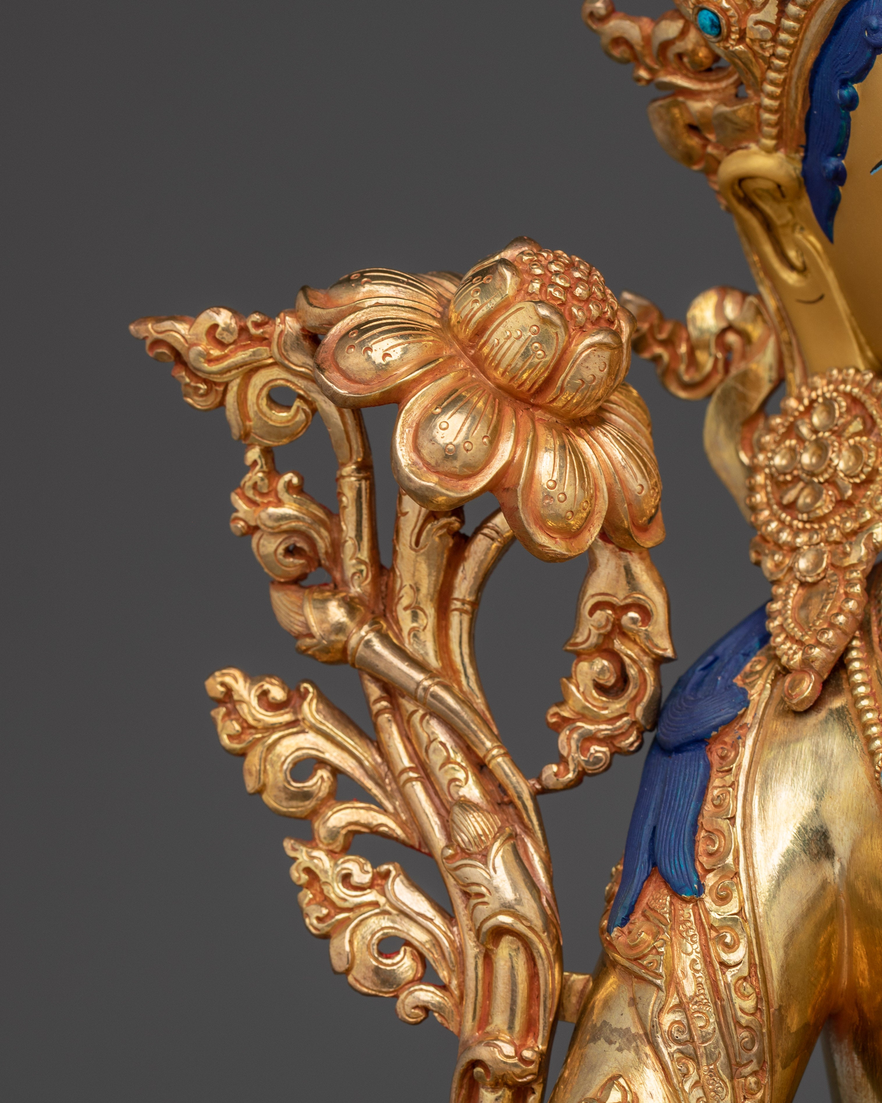 Green Tara, Mother of Liberation Icon | Handcrafted Gold Statue