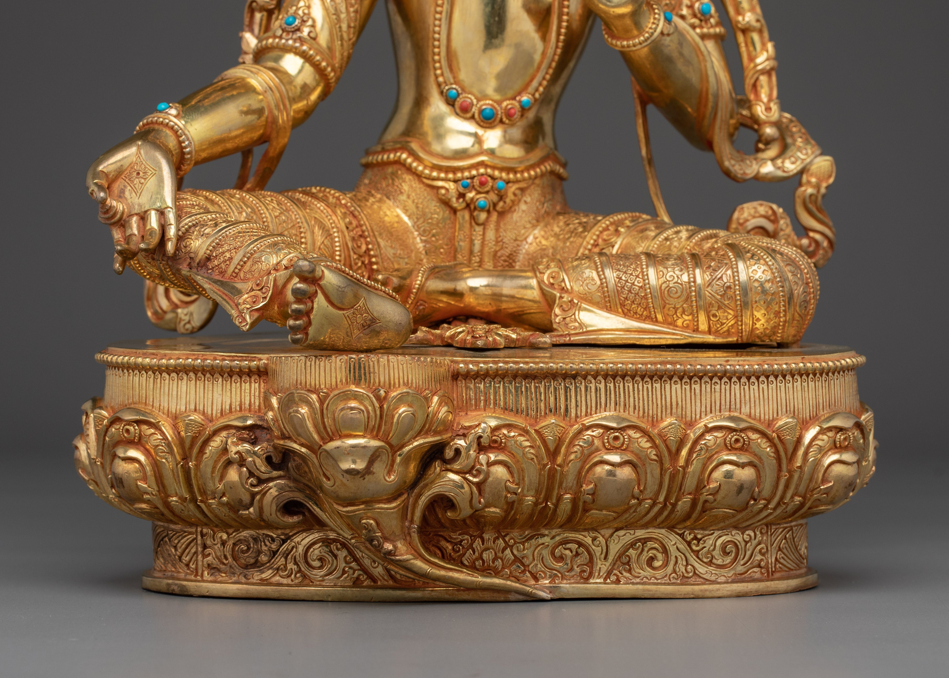 Green Tara, Mother of Liberation Icon | Handcrafted Gold Statue