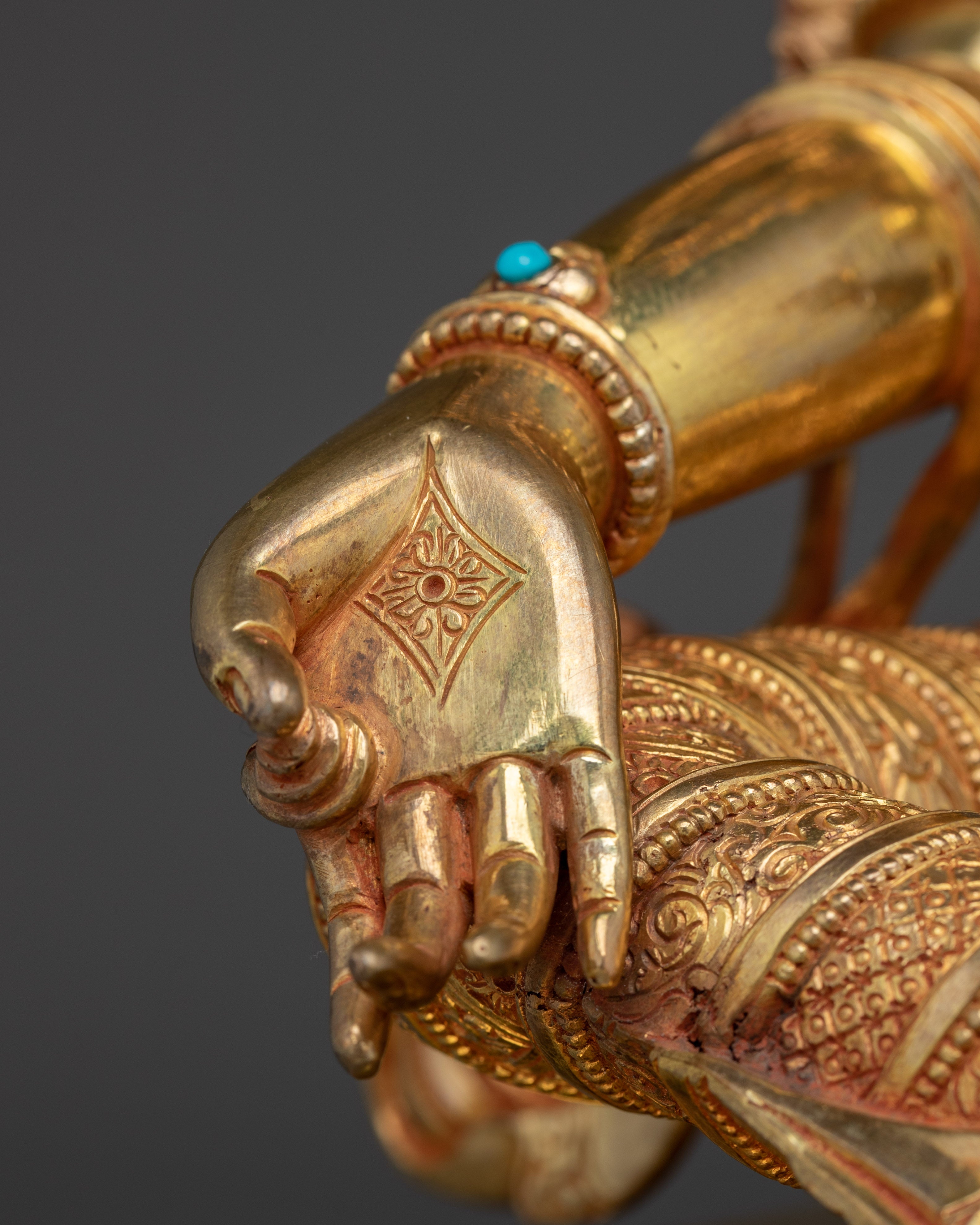 Green Tara, Mother of Liberation Icon | Handcrafted Gold Statue