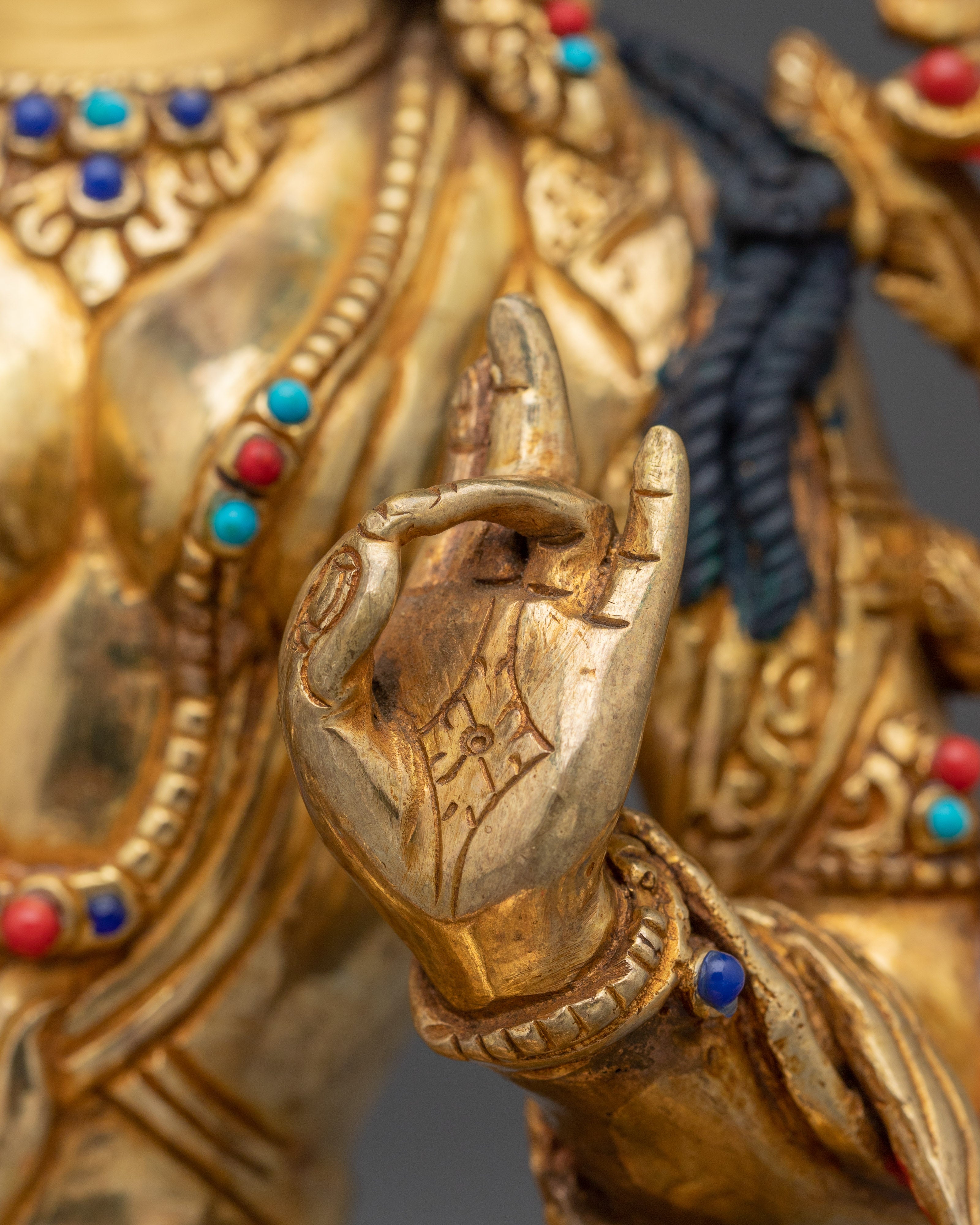 Green Tara Artwork for Protection | Copper Sculpture for Altar, Meditation & Decor