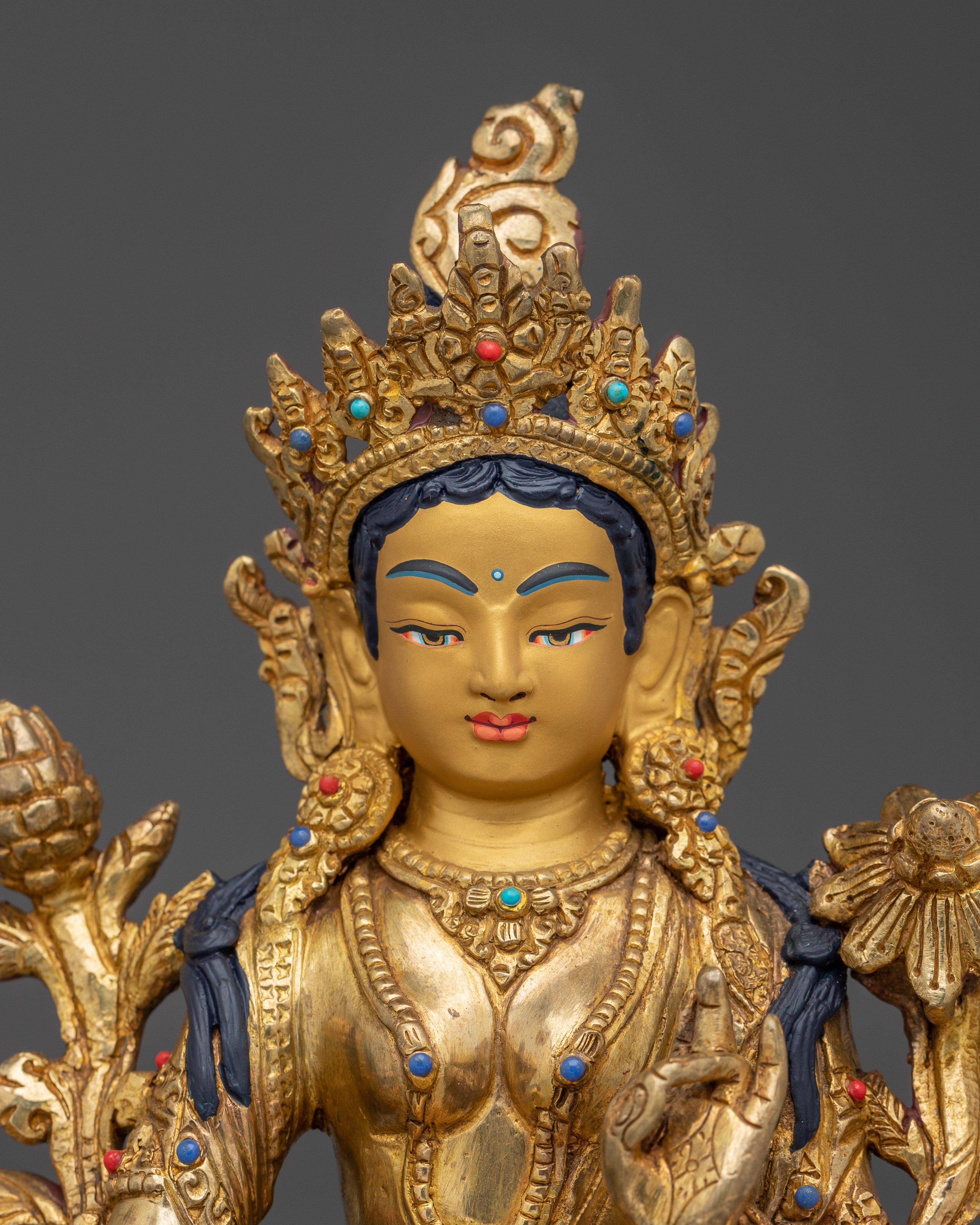 Green Tara Statue: Himalayan Handmade Artwork