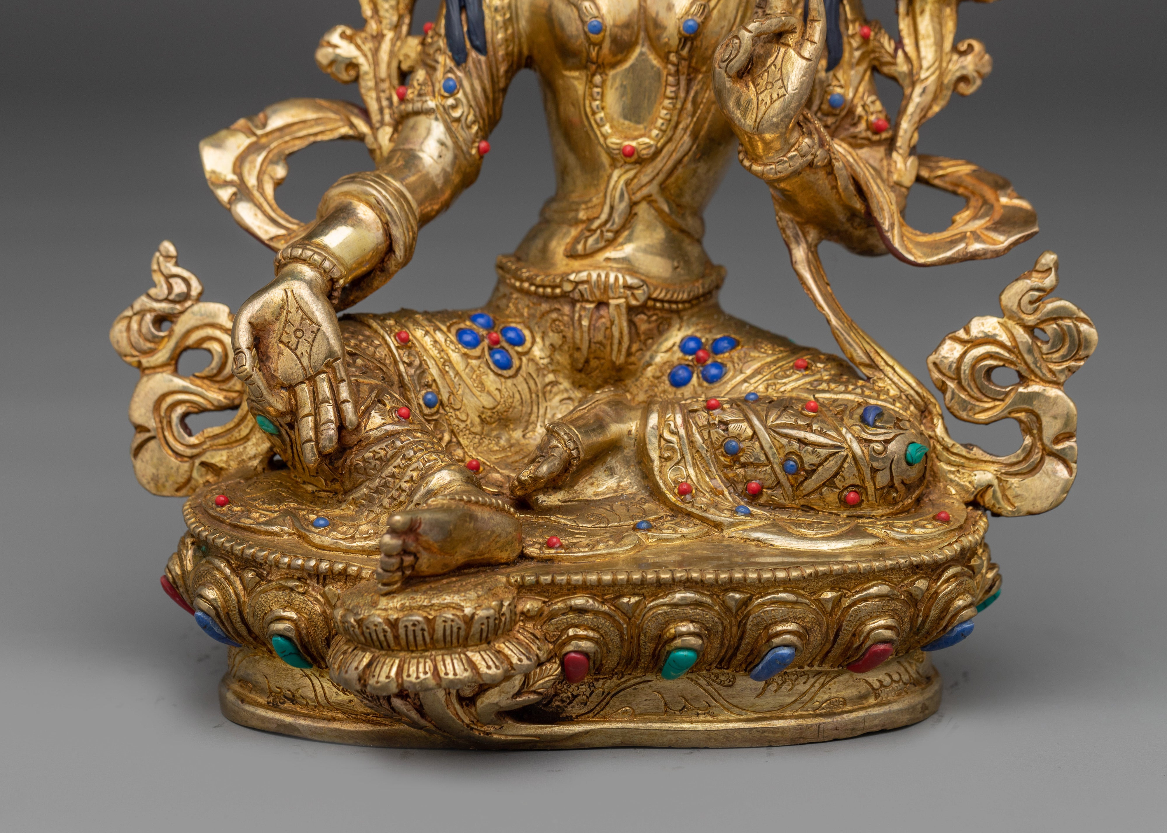 Green Tara Statue: Himalayan Handmade Artwork