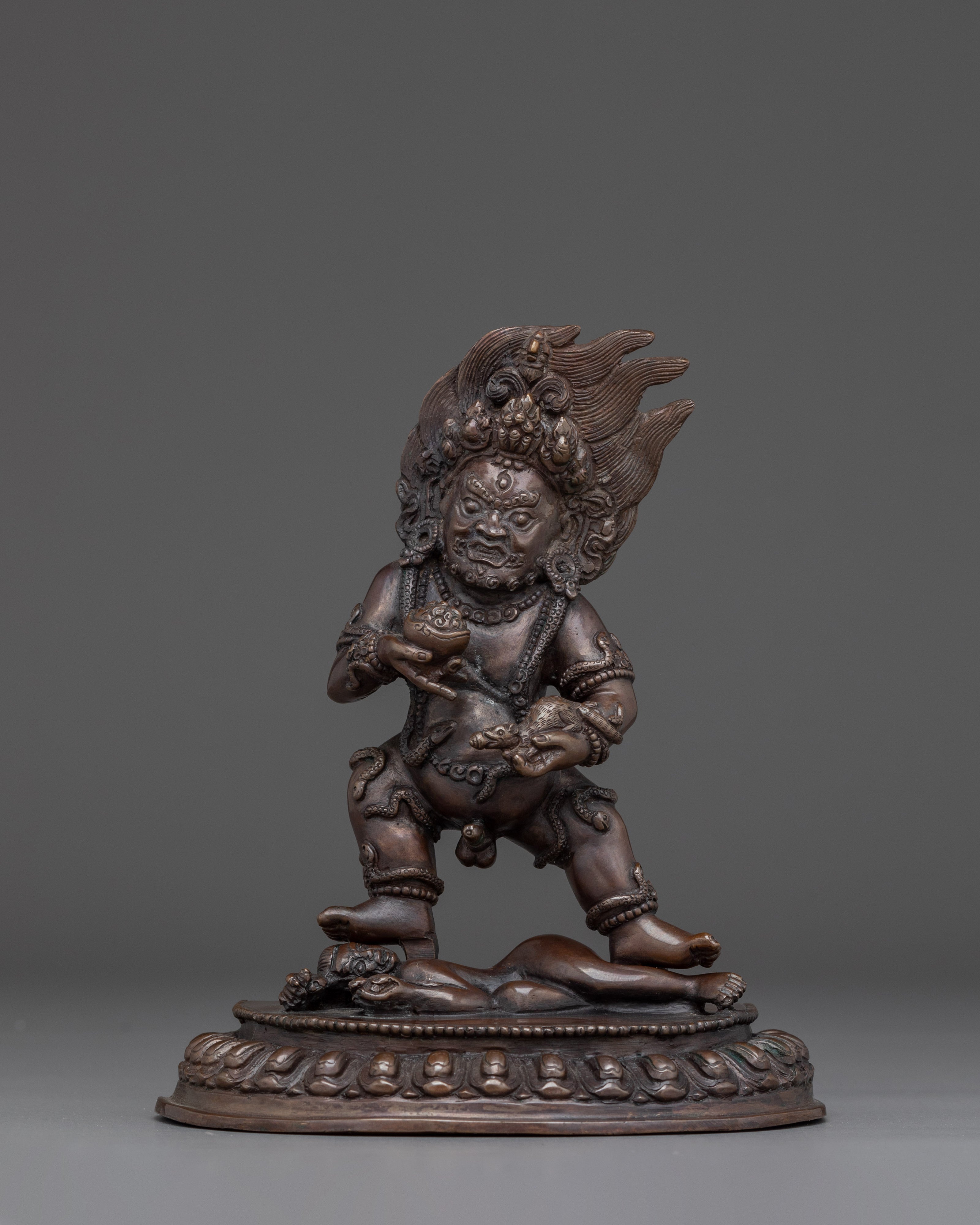 Black Dzambhala Statue: Himalayan Artwork