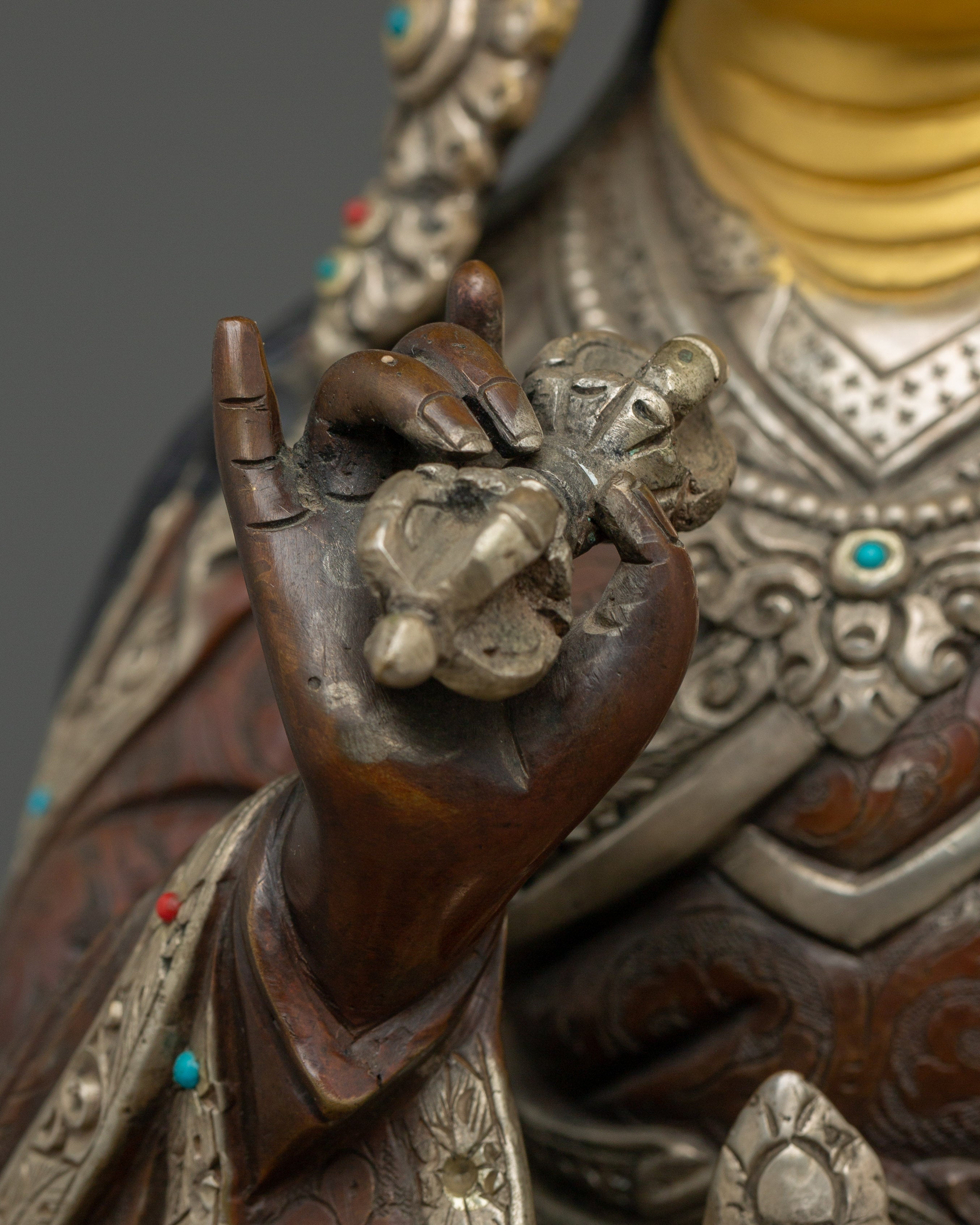 Vajra Master Guru Rinpoche Golden Art | Himalayan Padmasambhava Artwork