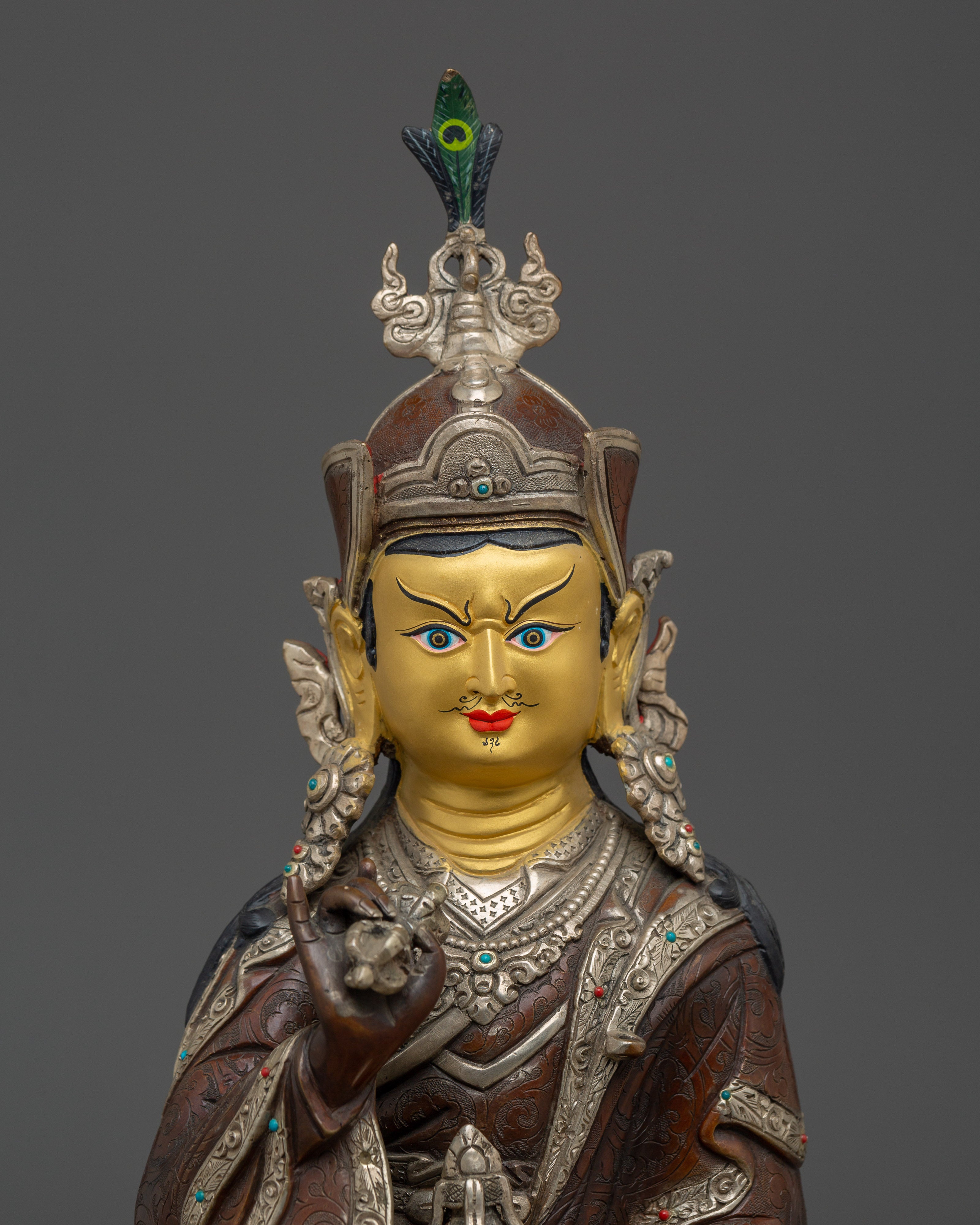Vajra Master Guru Rinpoche Golden Art | Himalayan Padmasambhava Artwork