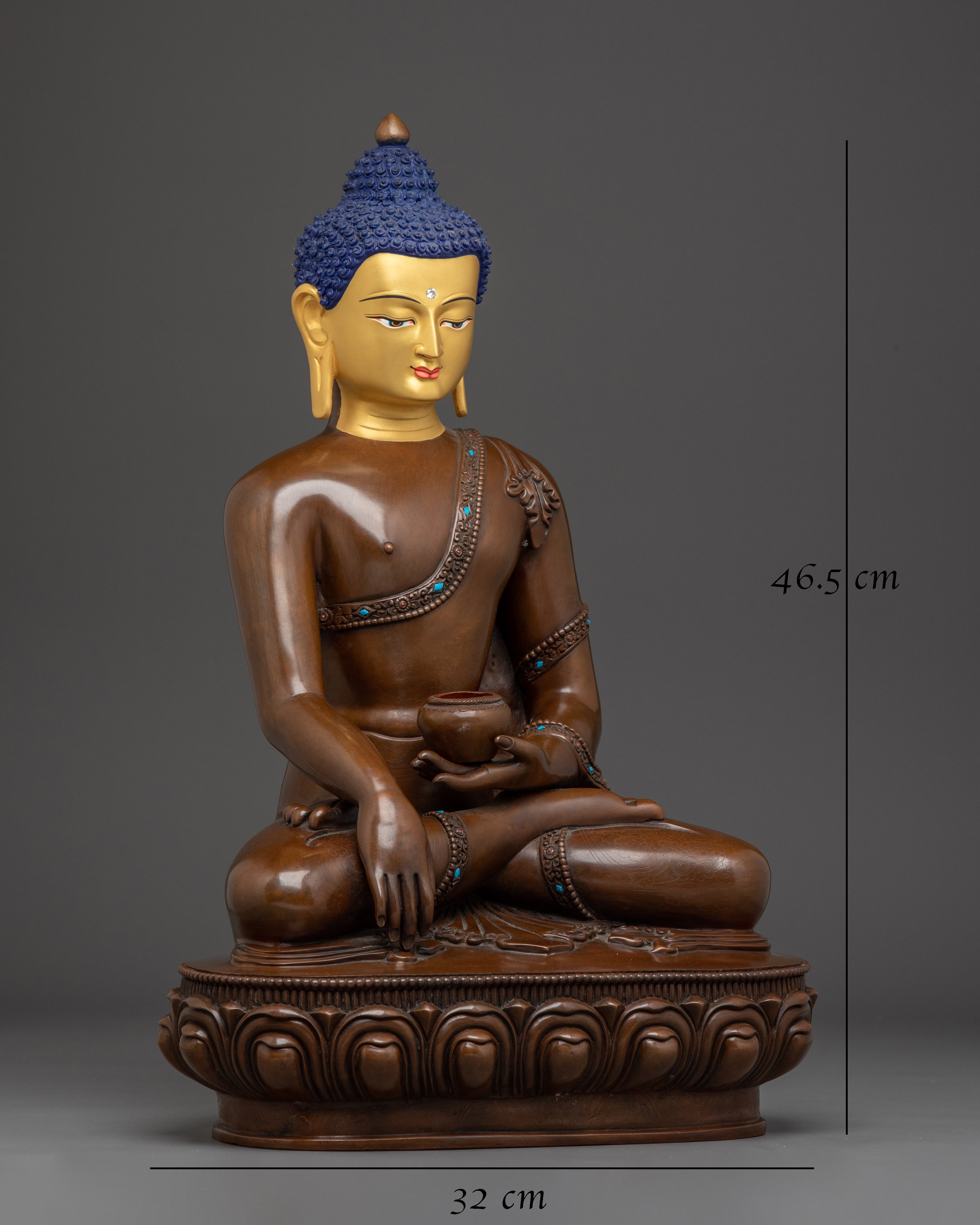 Shakyamuni Buddha Oxidized Copper Art