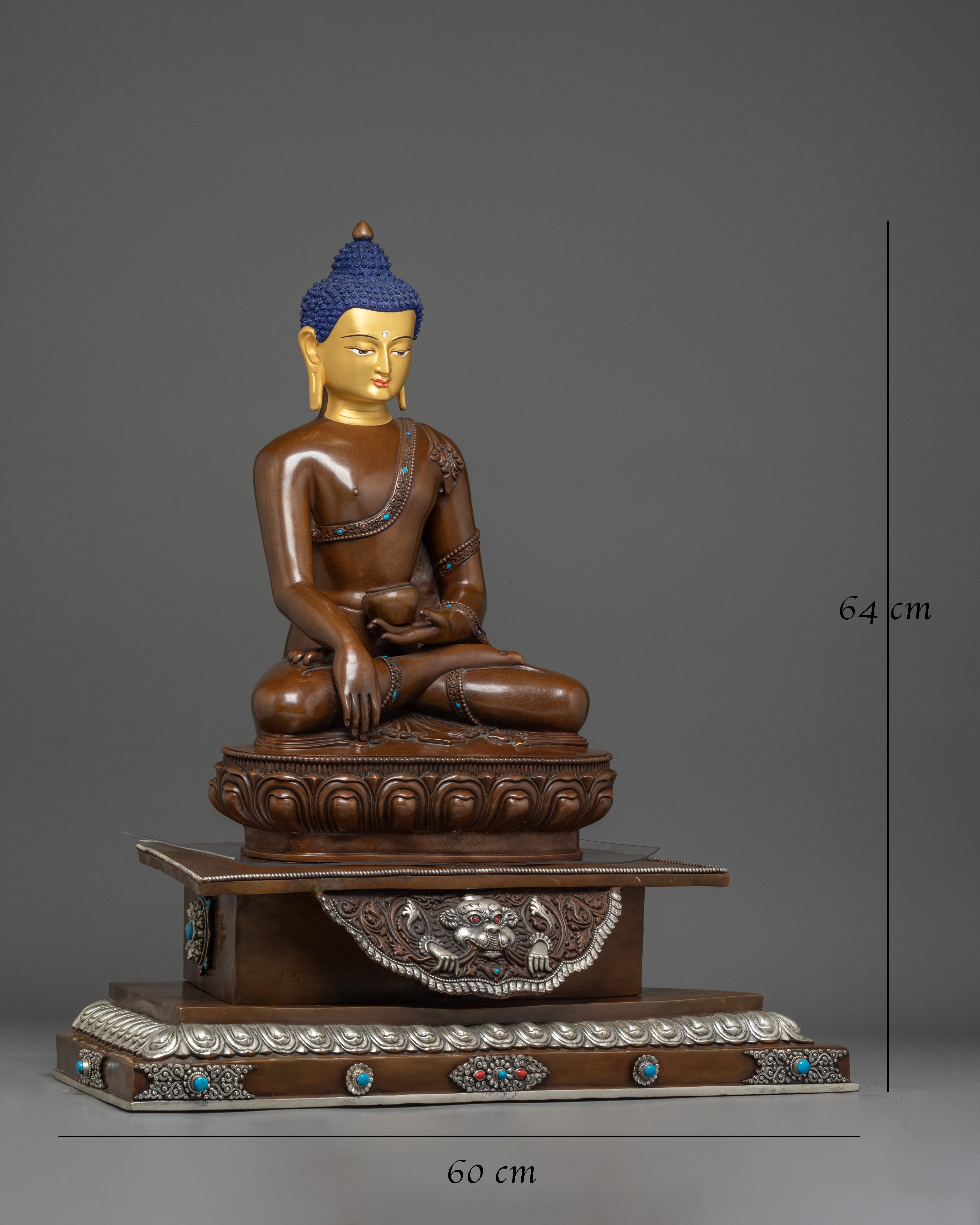 Oxidized shakyamuni-buddha-statue-on-thorne