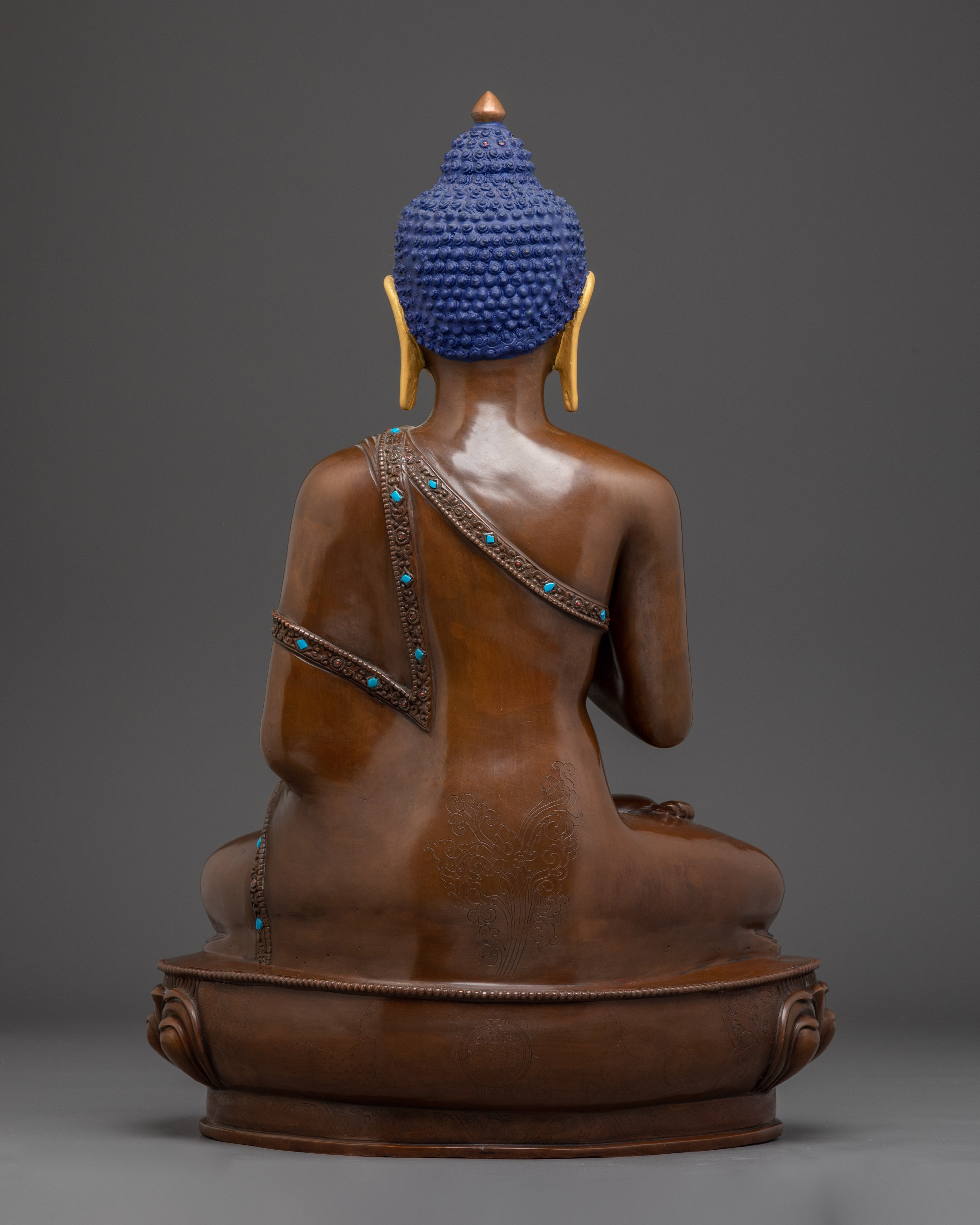 Vairocana Buddha Copper & Gold Statue | Sacred Altar Decor for Spiritual Enlightenment